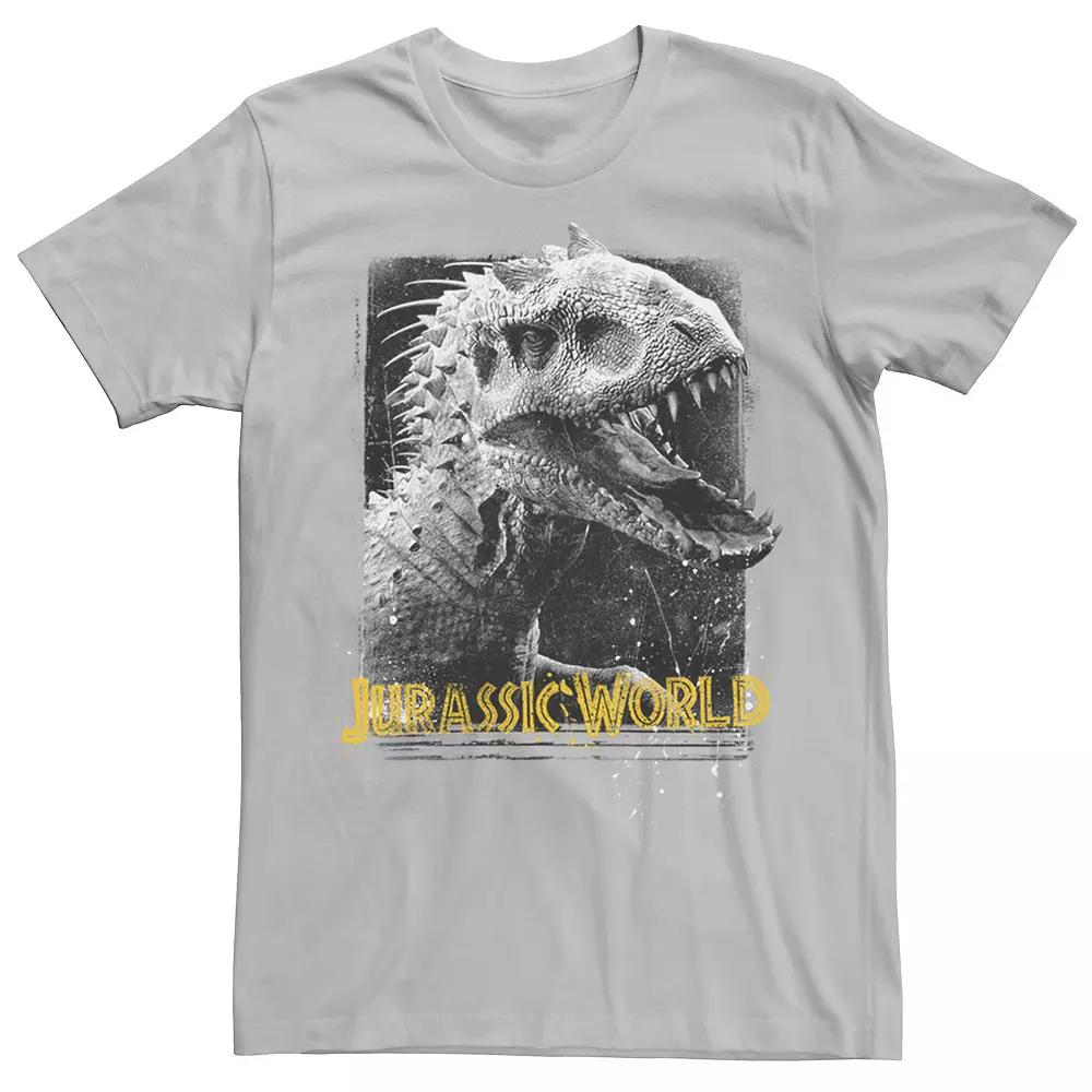 Men's Jurassic World Indominus Rex Profile View Tee, Size: XXL, Athletic Grey Product Image