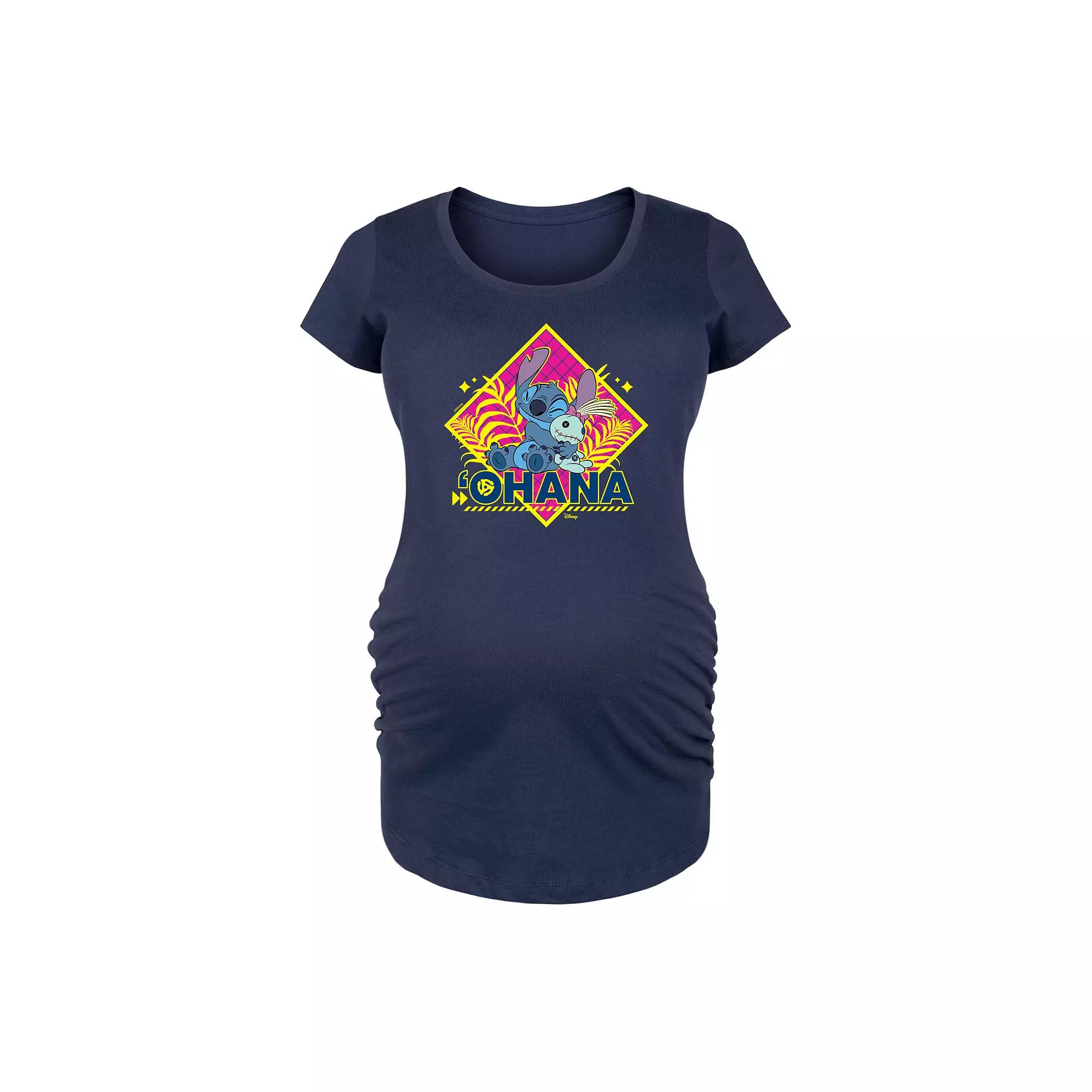 Disney's Lilo & Stitch Maternity Ohana Graphic Tee, Women's,  Product Image