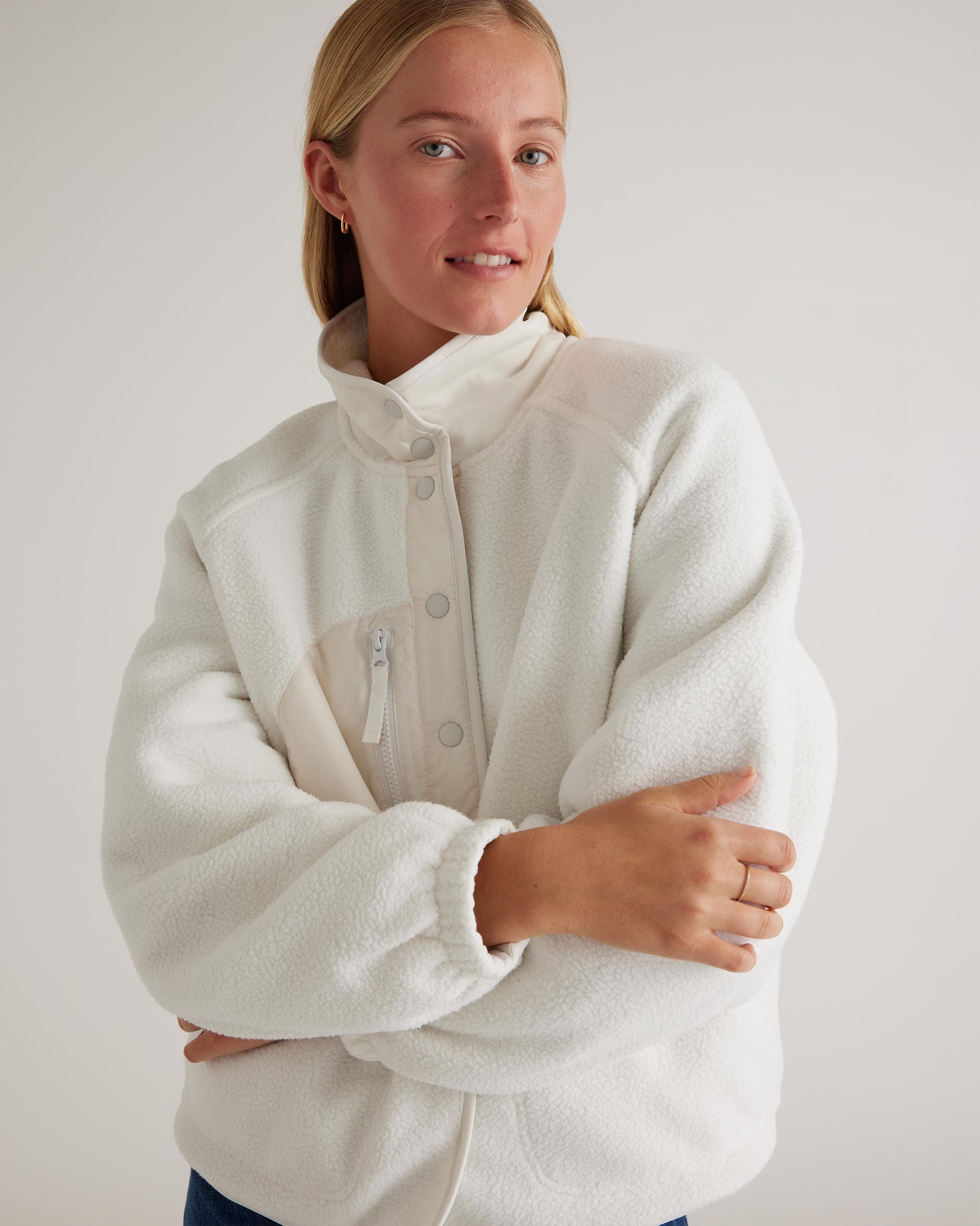 Quince | Women's Sherpa Snap Front Jacket Size XS, 100% Polyester Product Image