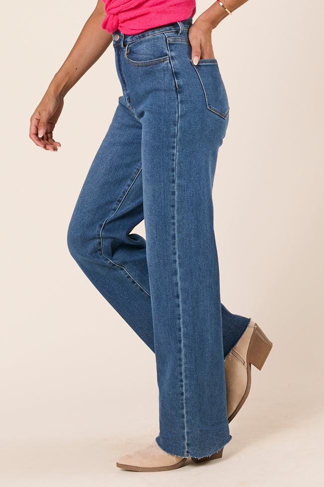 Kelsea Dark Wash Wide Leg Jeans Product Image