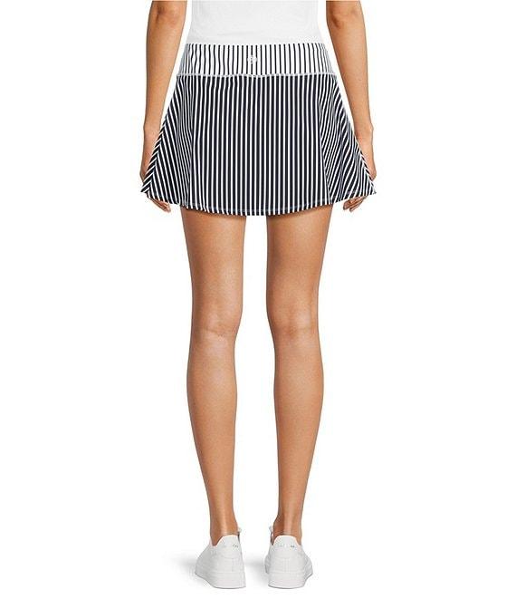 Addison Bay Stripe Print Flounce Pull-On A-Line Skirt Product Image