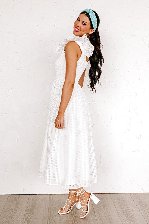 Divine Downtime Gingham Midi In White Product Image