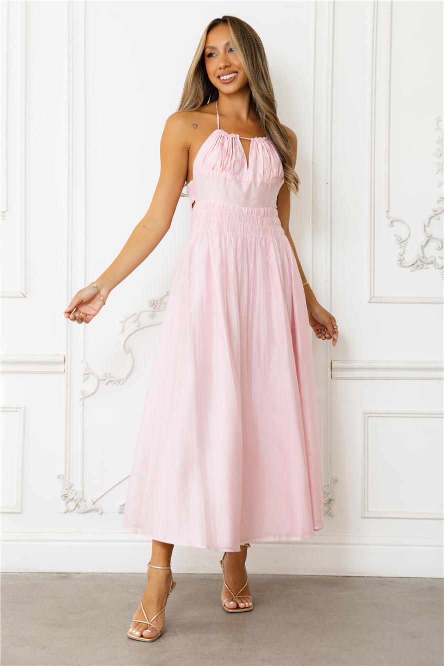 Doll Energy Strapless Midi Dress Pink Product Image