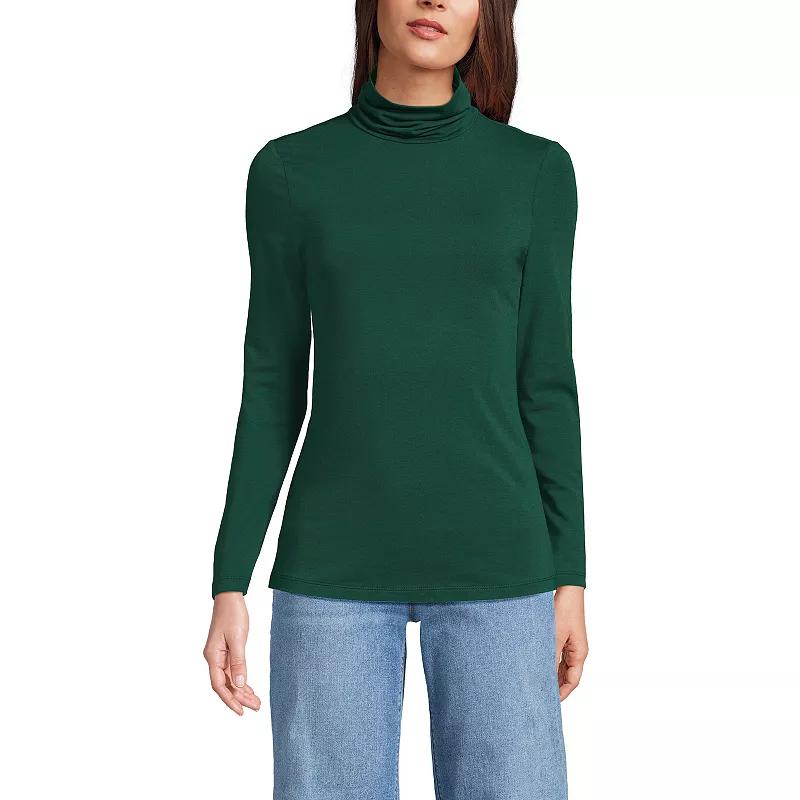 Women's Lands' End Lightweight Fitted Turtleneck,  Product Image