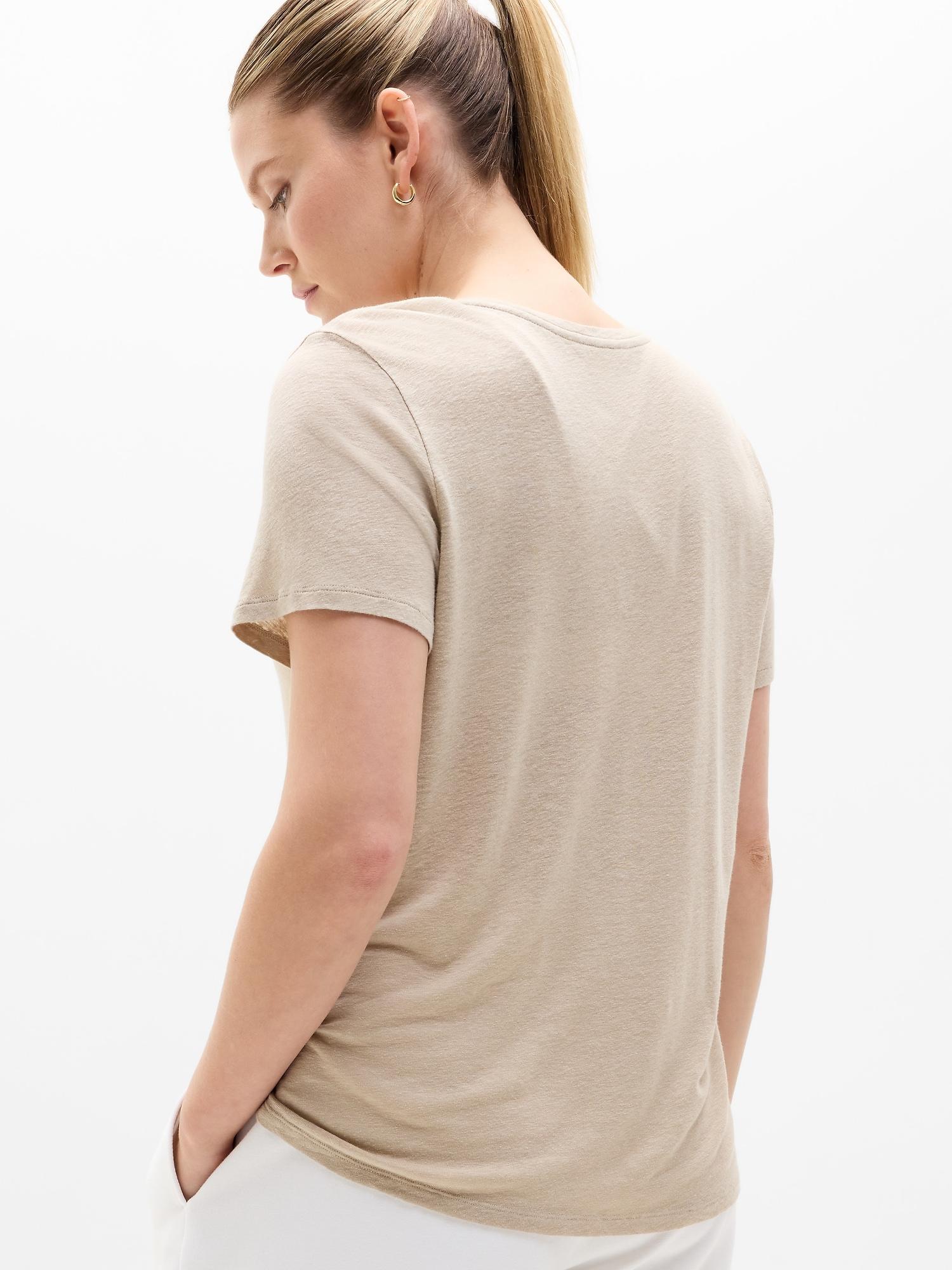 Getaway Linen Blend V-Neck Tee Product Image