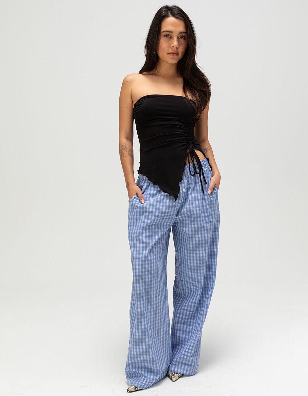 BDG Urban Outfitters Check Womens Boxer Pants - BLUE Product Image