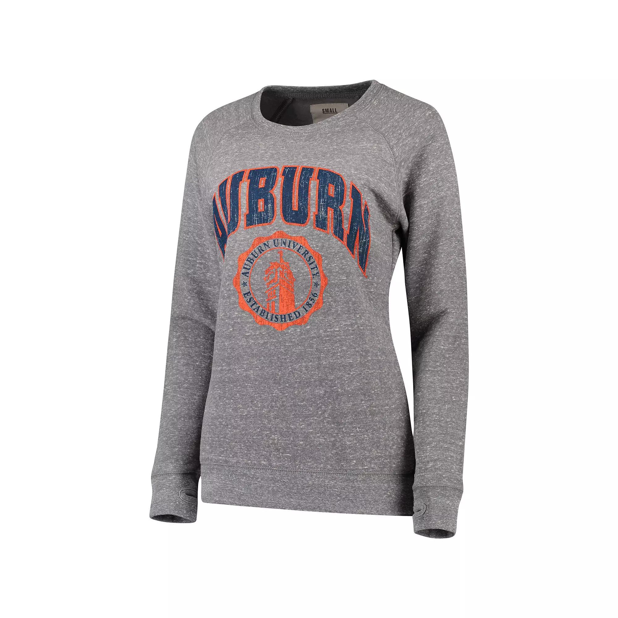 Women's Pressbox Heathered Gray Auburn Tigers Edith Vintage Knobi Pullover Sweatshirt,  Product Image