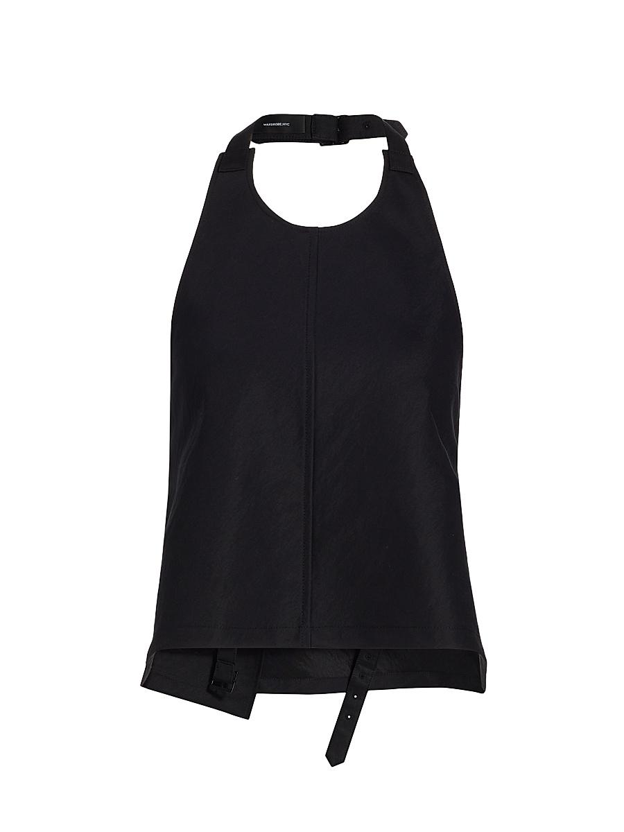 Womens Drill Backless Halter Top Product Image