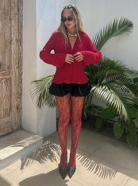 Selma Shirt Burgundy Product Image