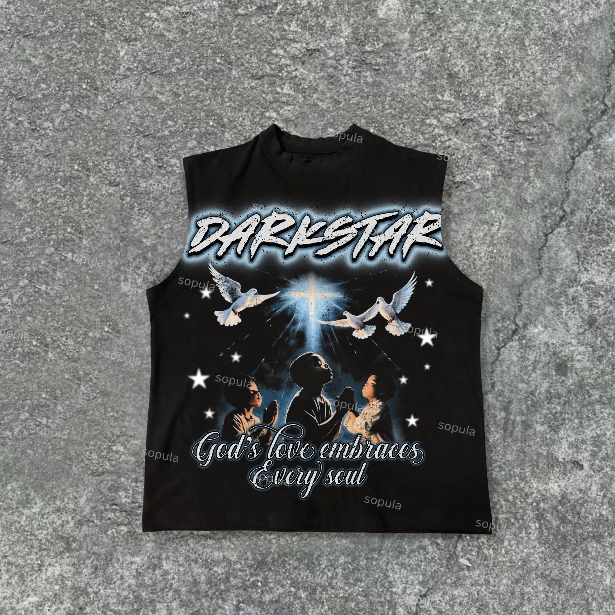 Darkstar - Pray To God - Vintage Print Pattern Cotton Tank Top Product Image