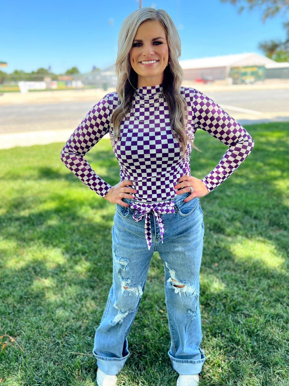 Sterling Kreek Pep Rally Purple Mesh Top Product Image