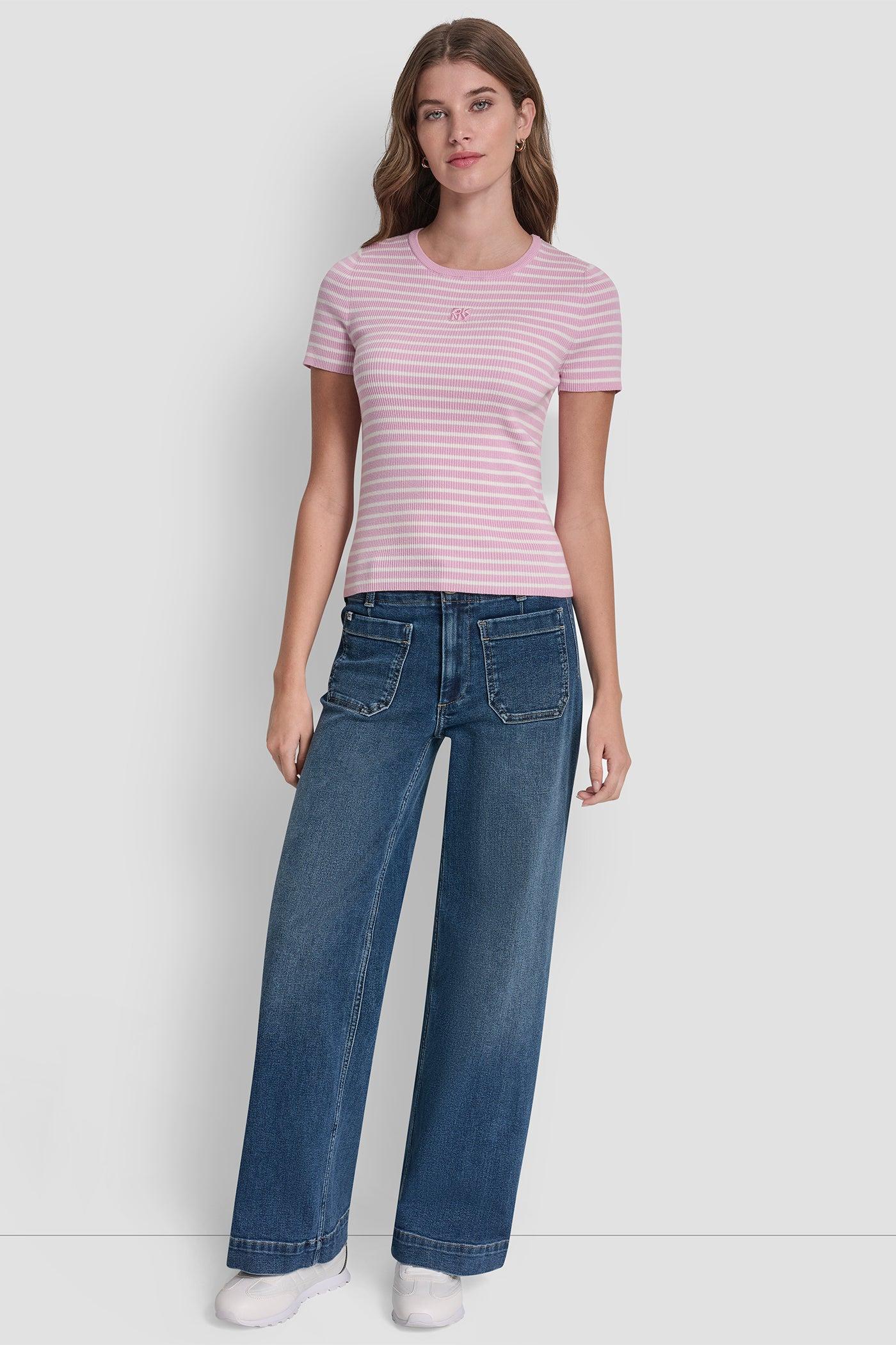 CREW NECK STRIPED TEE Product Image