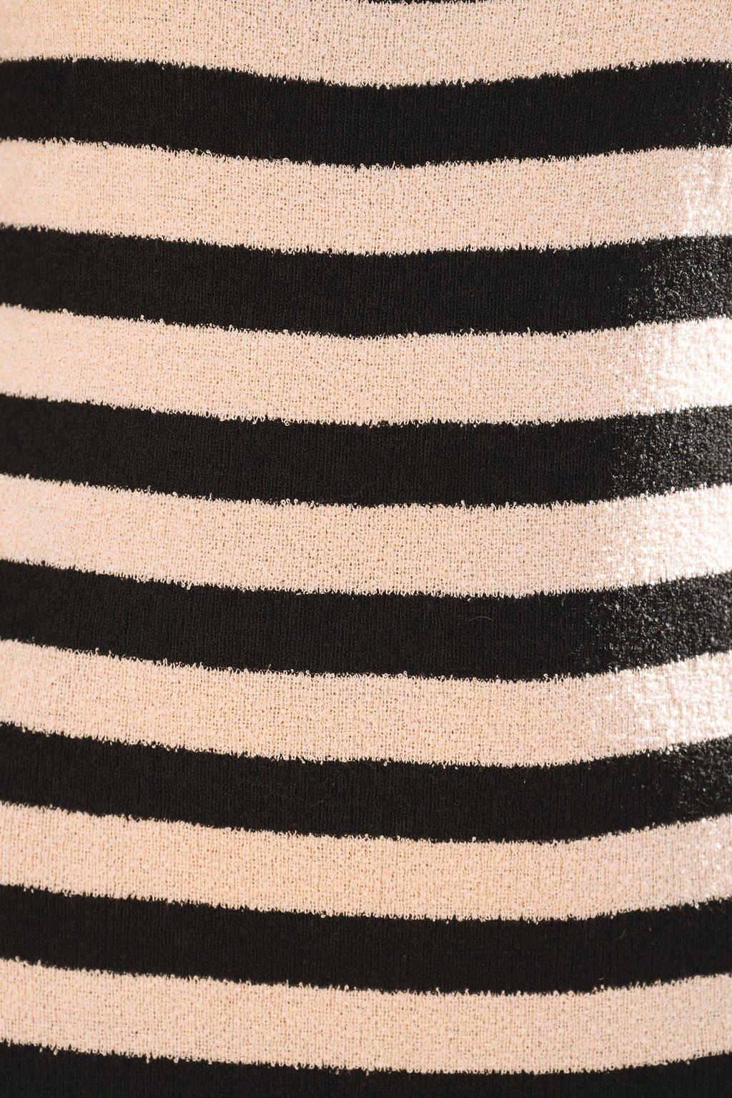 Sleeveless Black and Beige Striped Midi Dress - FINAL SALE Product Image