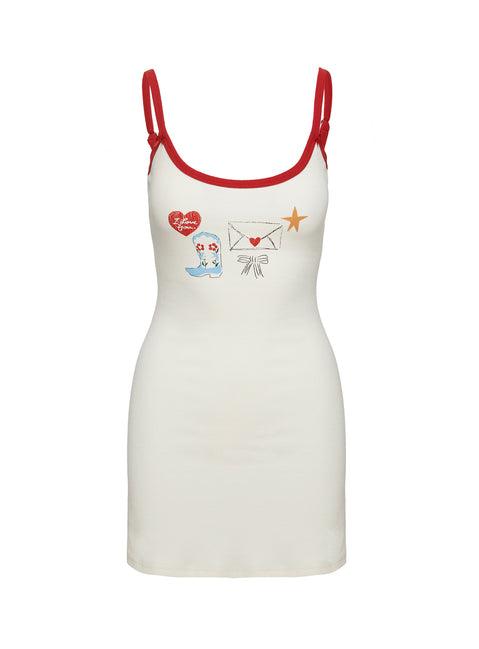 Letters Of Love Rib Sleep Mini Dress Multi Product Image