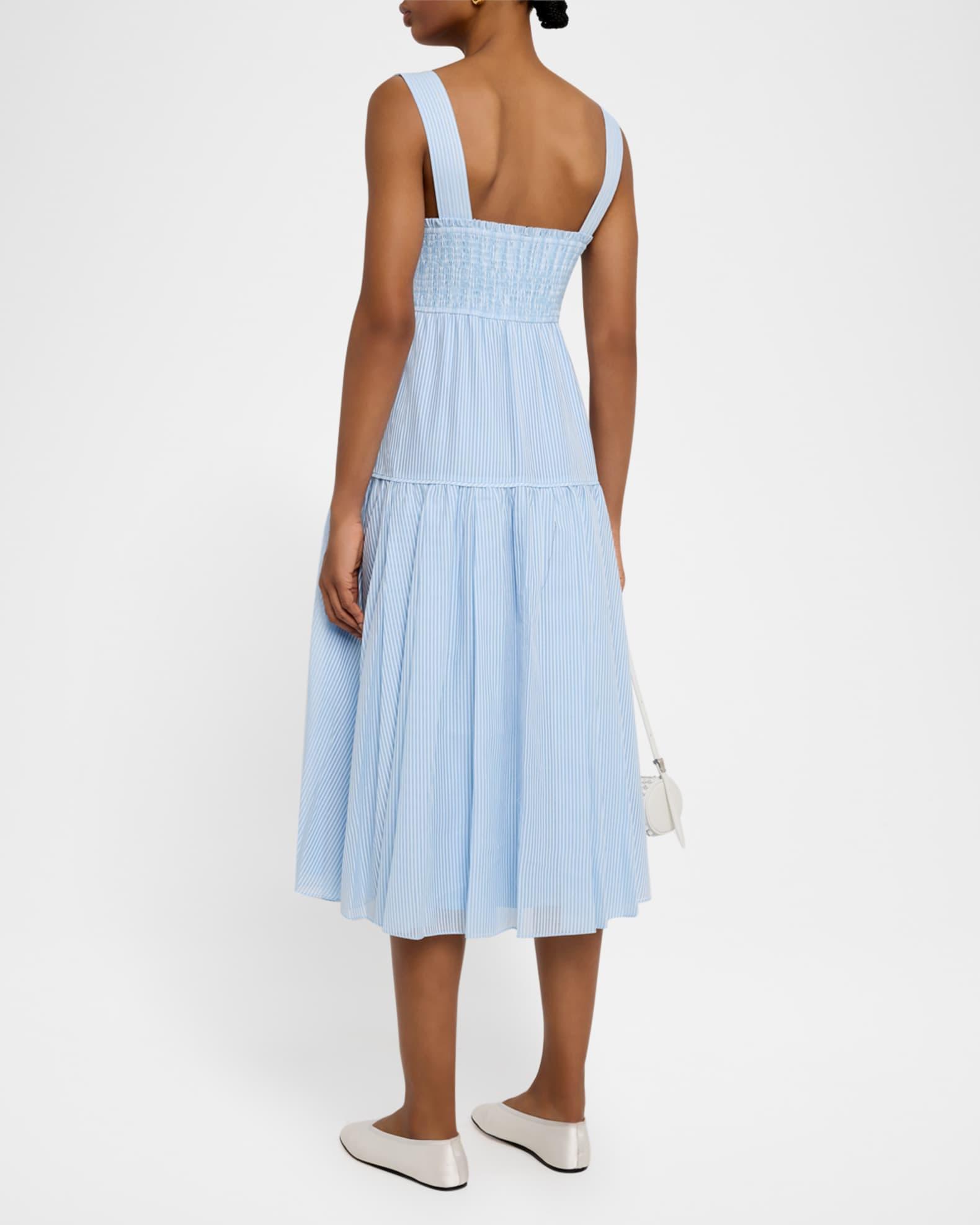 Reina Striped Cotton-Silk Midi Dress Product Image