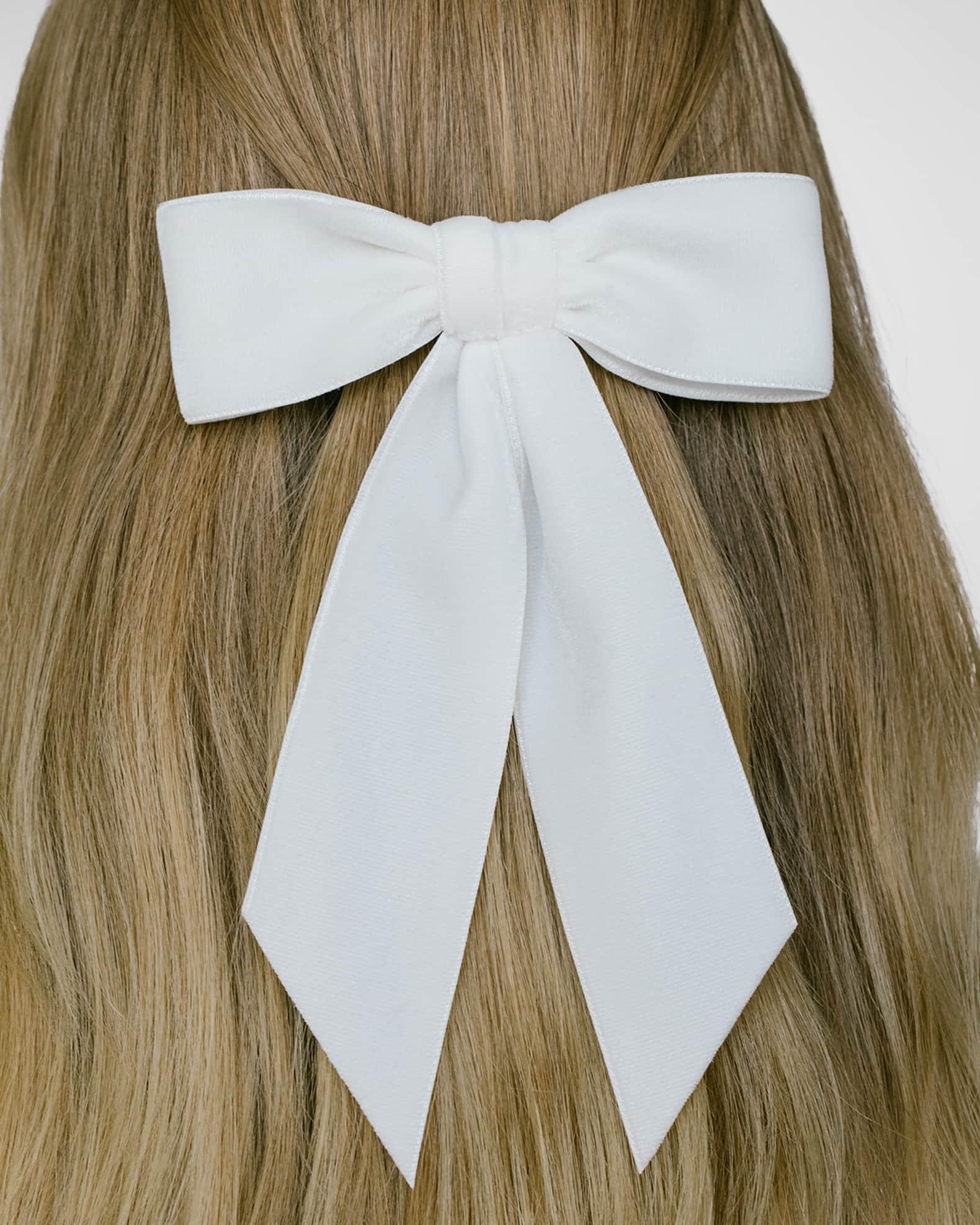 Wide Velvet Bow Barrette Product Image