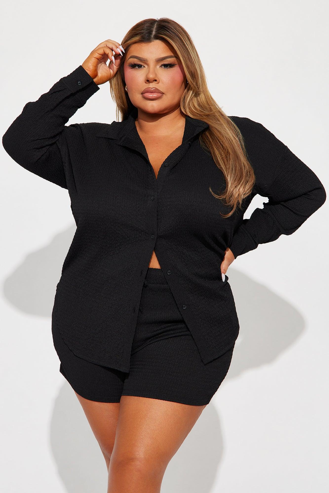 Bethany Textured Short Set - Black Product Image