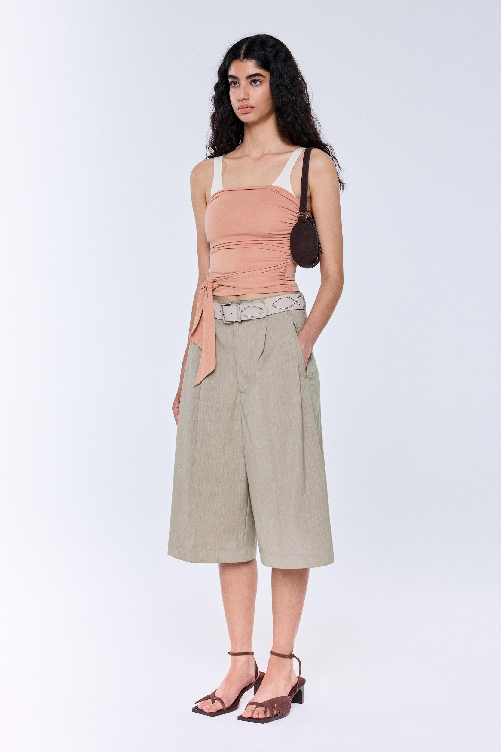 Long pinstripe Bermuda shorts Product Image
