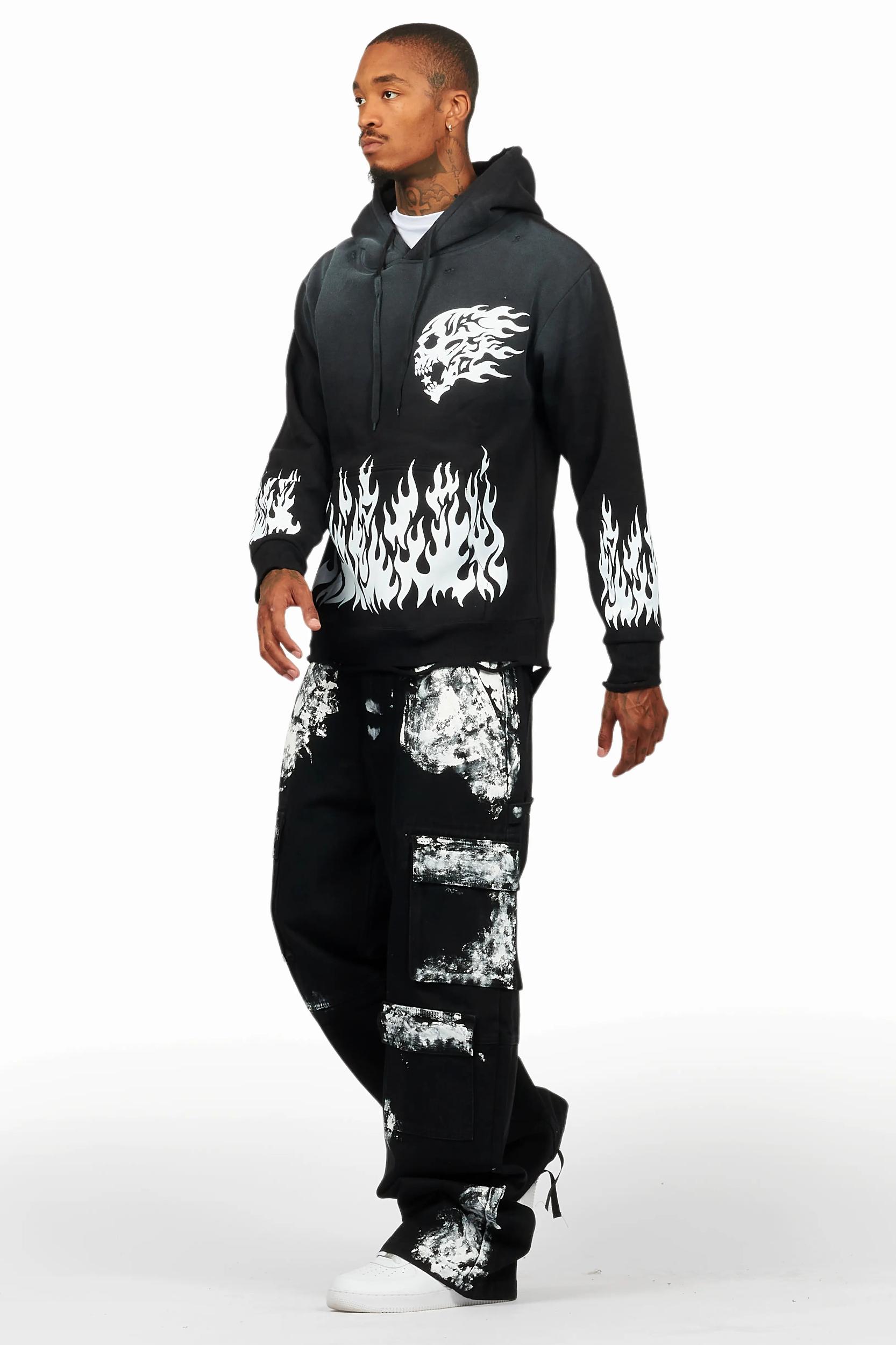 Bubble Black Hoodie & Baha Baggy Fit Jean Bundle Male Product Image