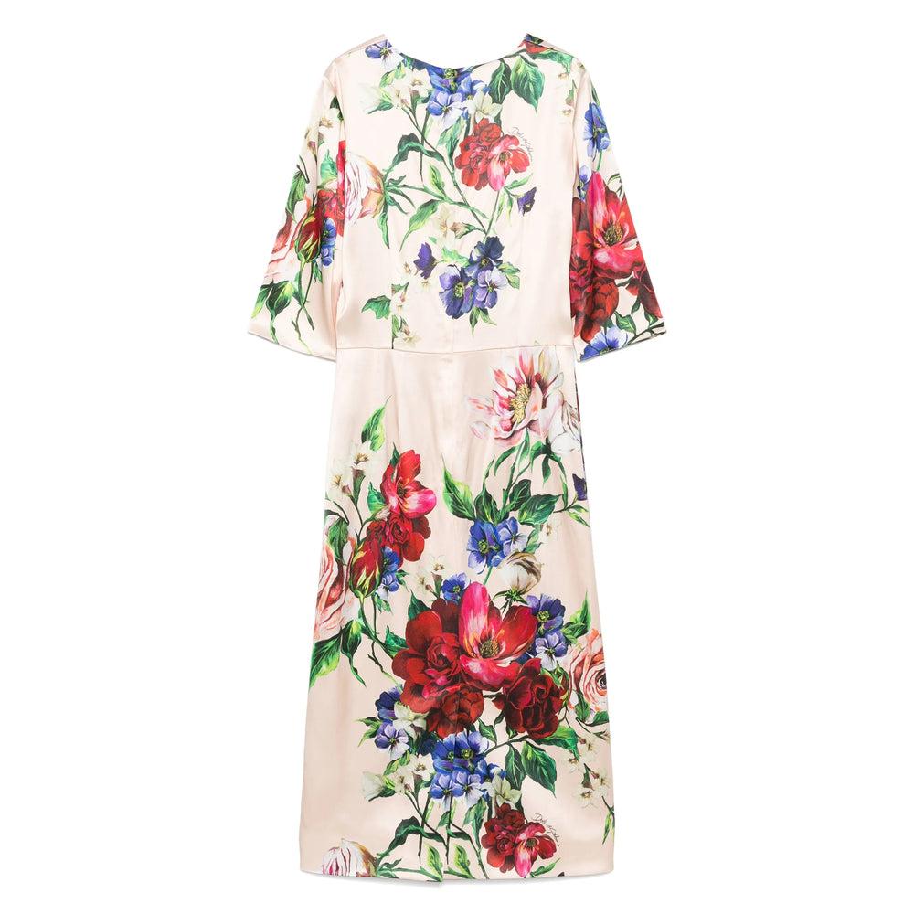 DOLCE & GABBANA Women Flower Print Midi Dress In Neutral Product Image