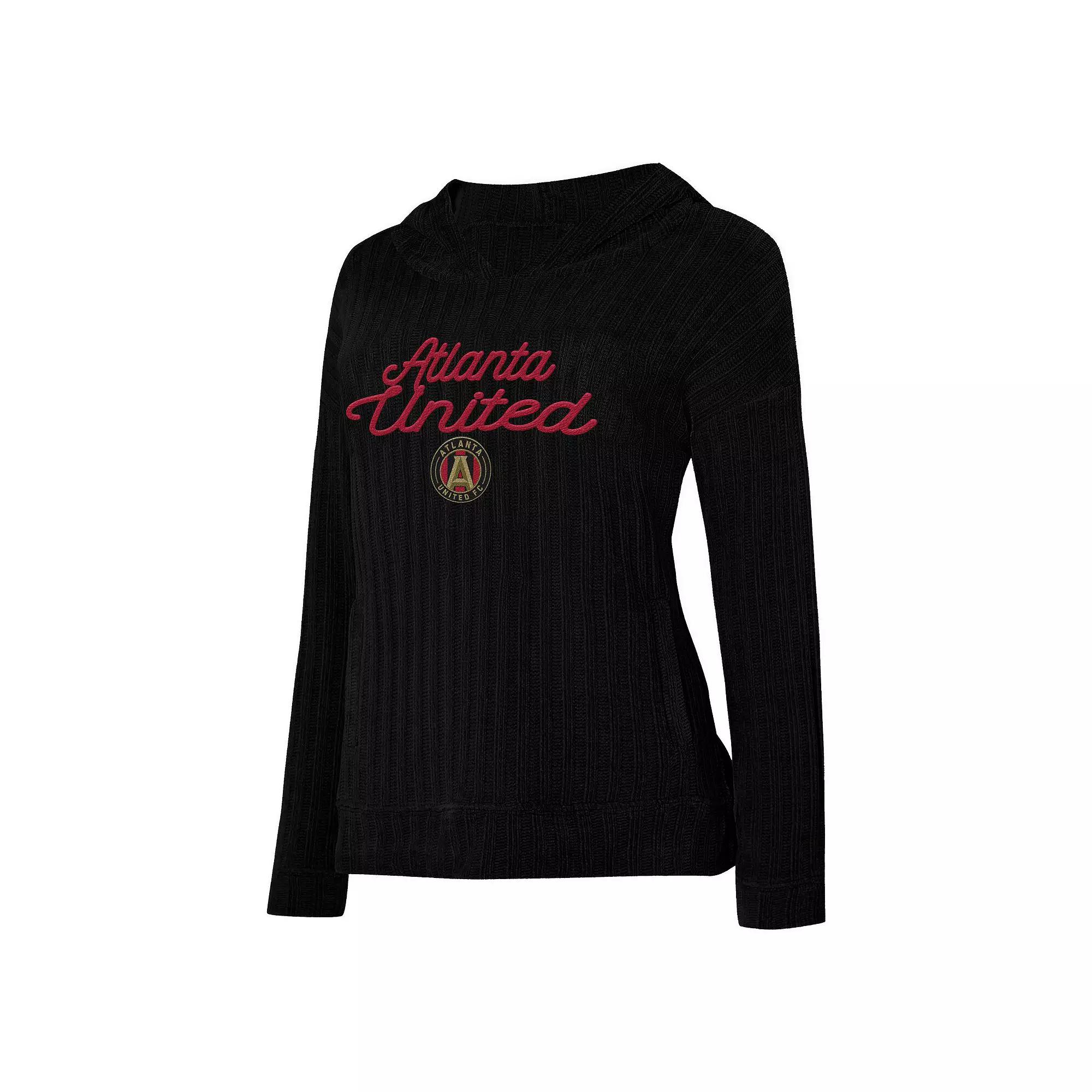 Women's Concepts Sport Black Atlanta United FC Linger Long Sleeve Hooded Top,  Product Image