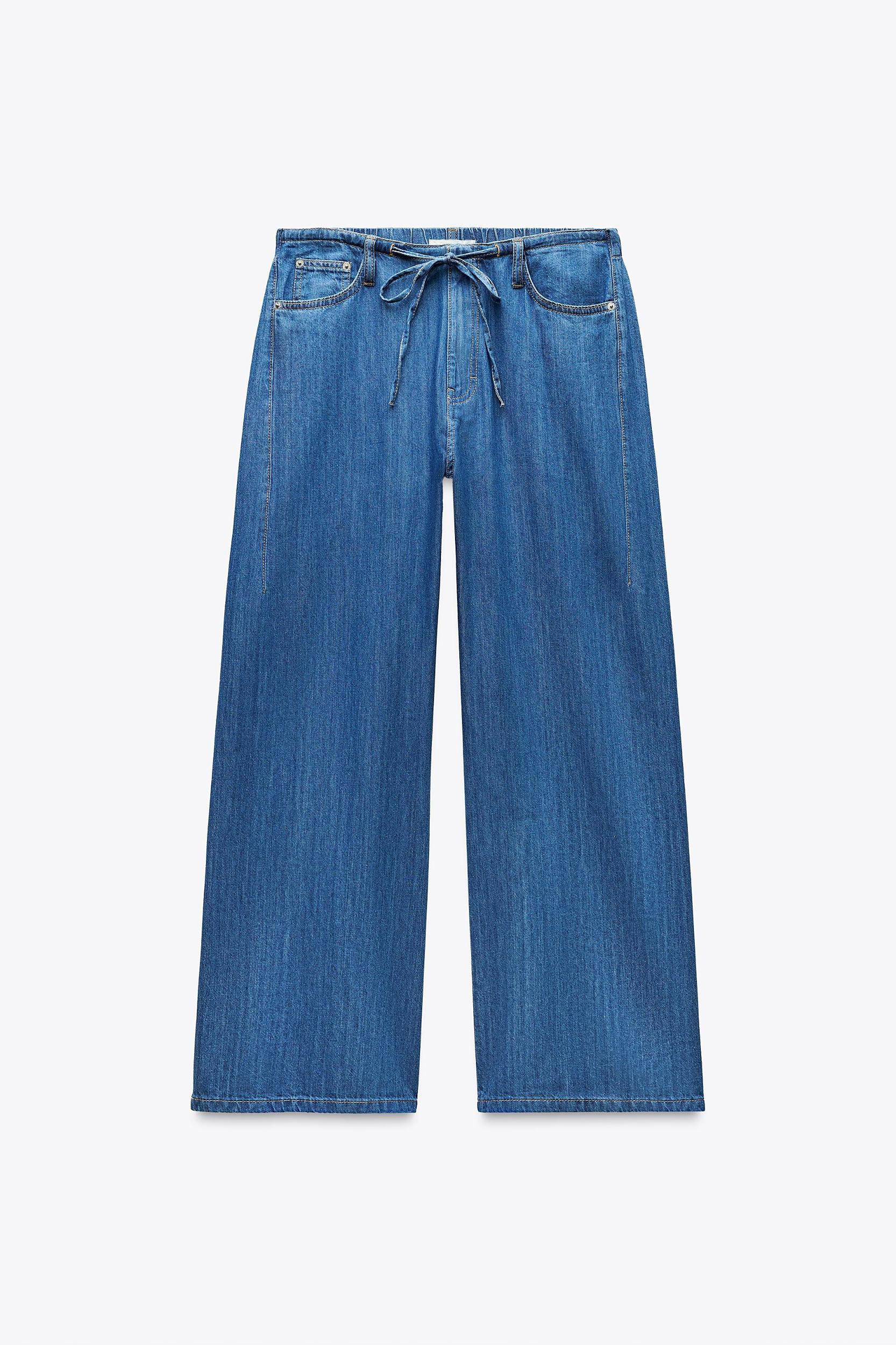 DENIM PAJAMA-STYLE PANTS Product Image