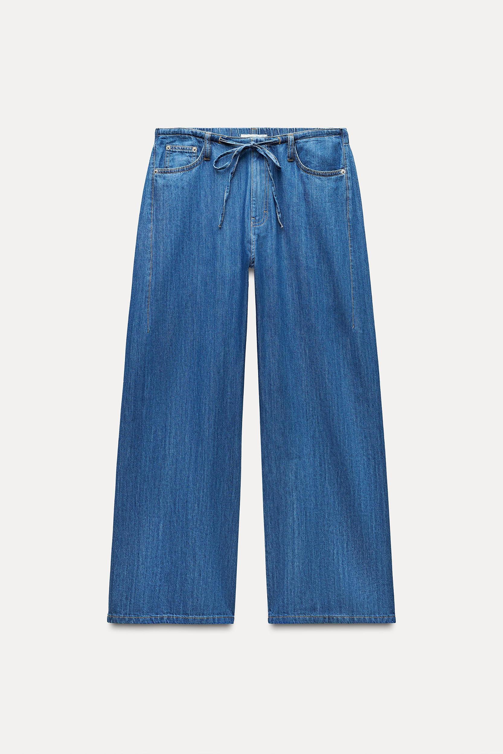 DENIM PAJAMA-STYLE PANTS Product Image