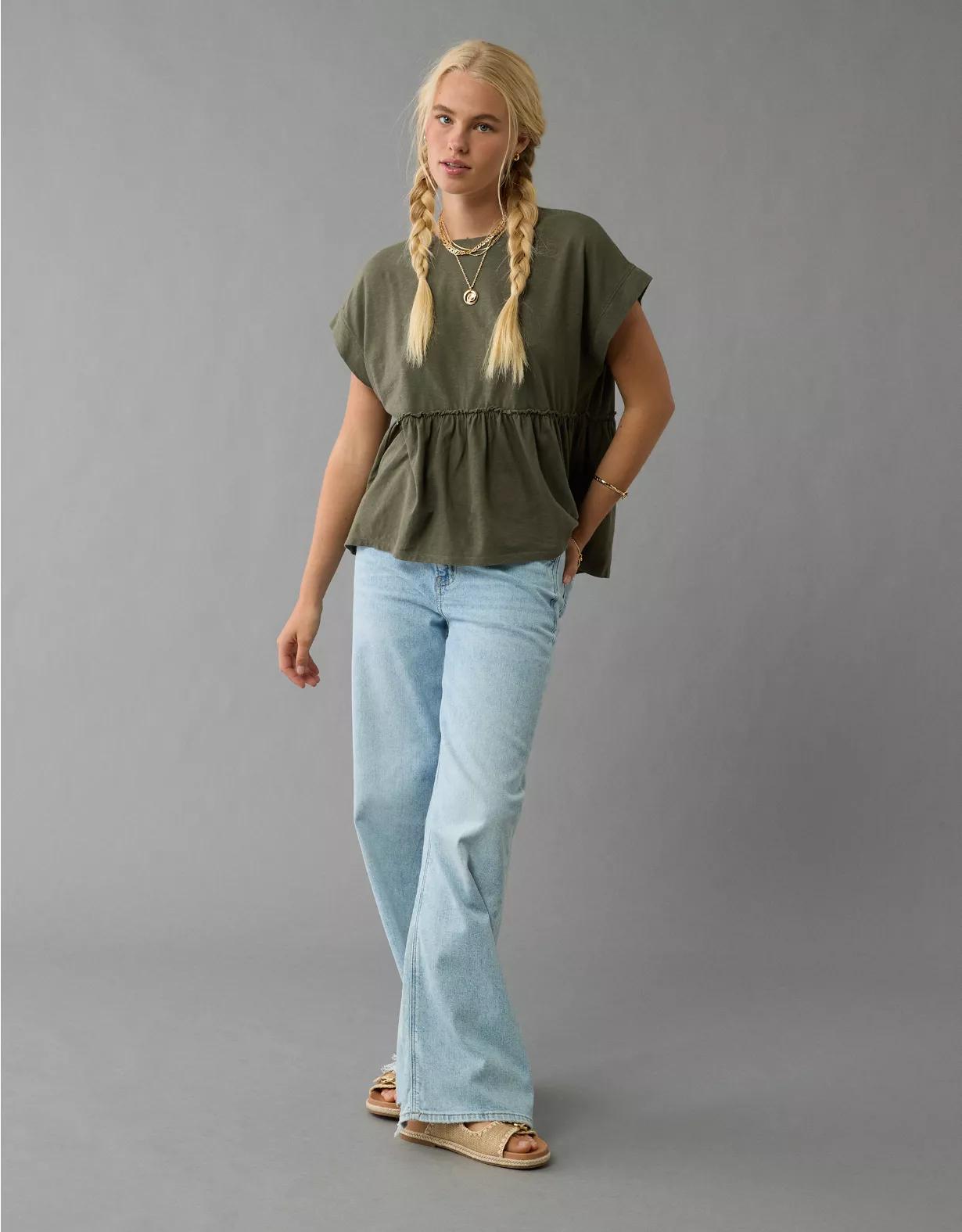 AE Sunchaser Knit Babydoll Swing T-Shirt Product Image