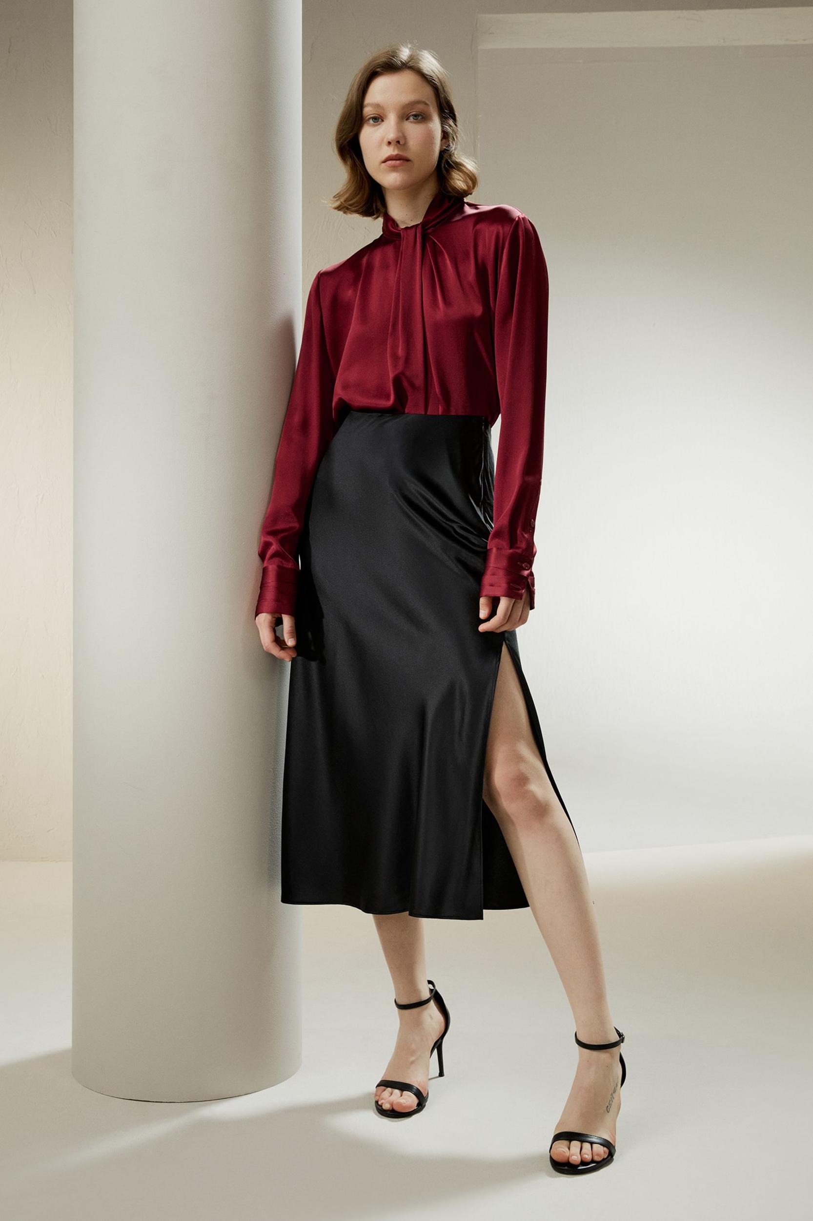 Asymmetrical Embellished Pleats Shirt Product Image