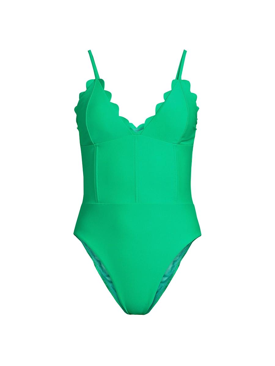 Womens Mikayla Scalloped One-Piece Swimsuit Product Image