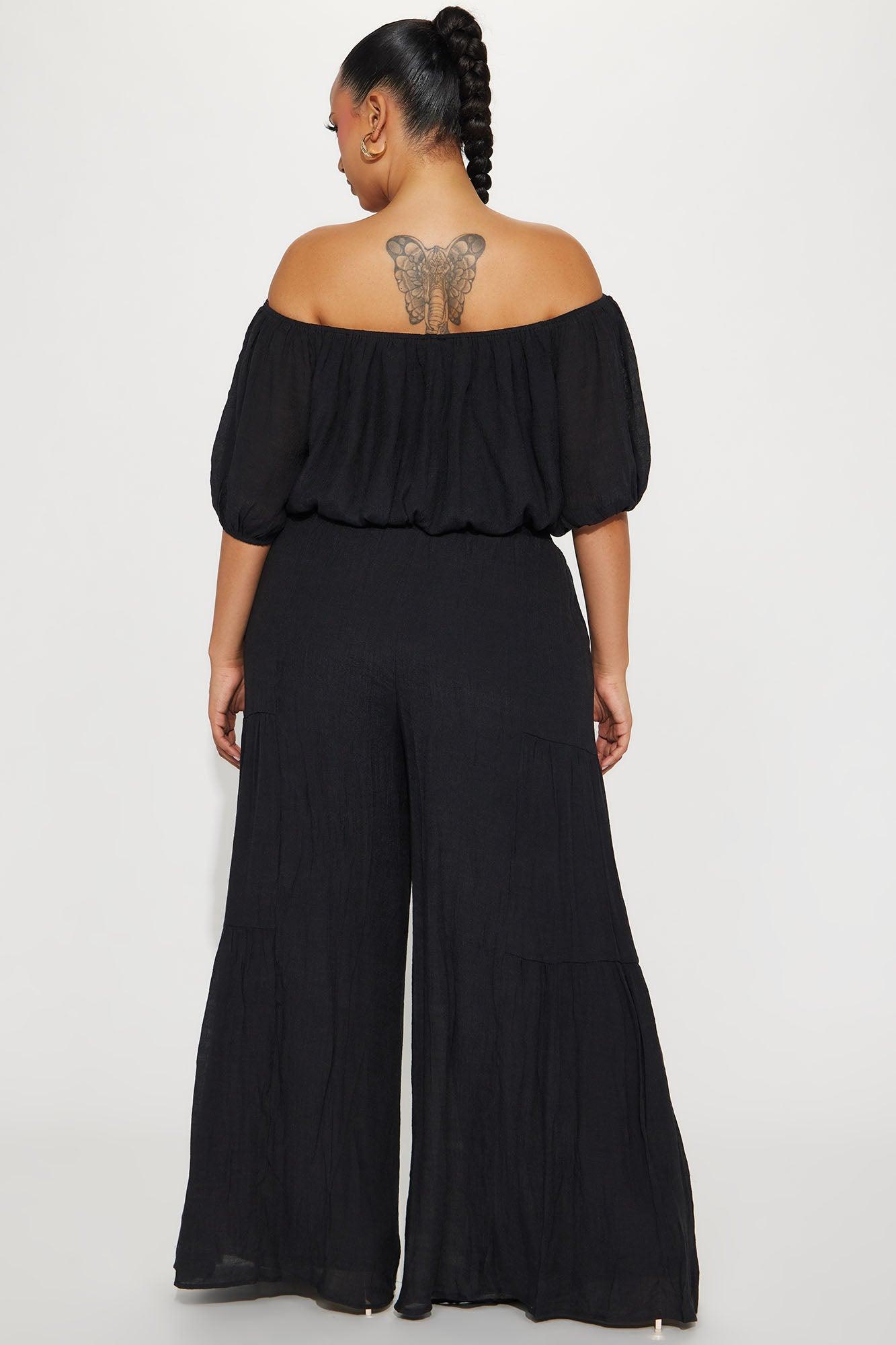 Take Me On A Vacay Pant Set - Black Product Image