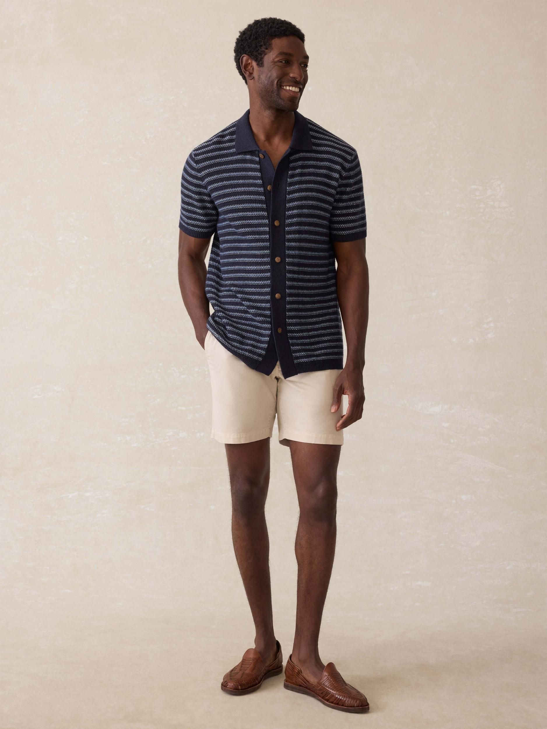 Short-Sleeve Sweater Shirt - Northern Depths Stripe Male Product Image