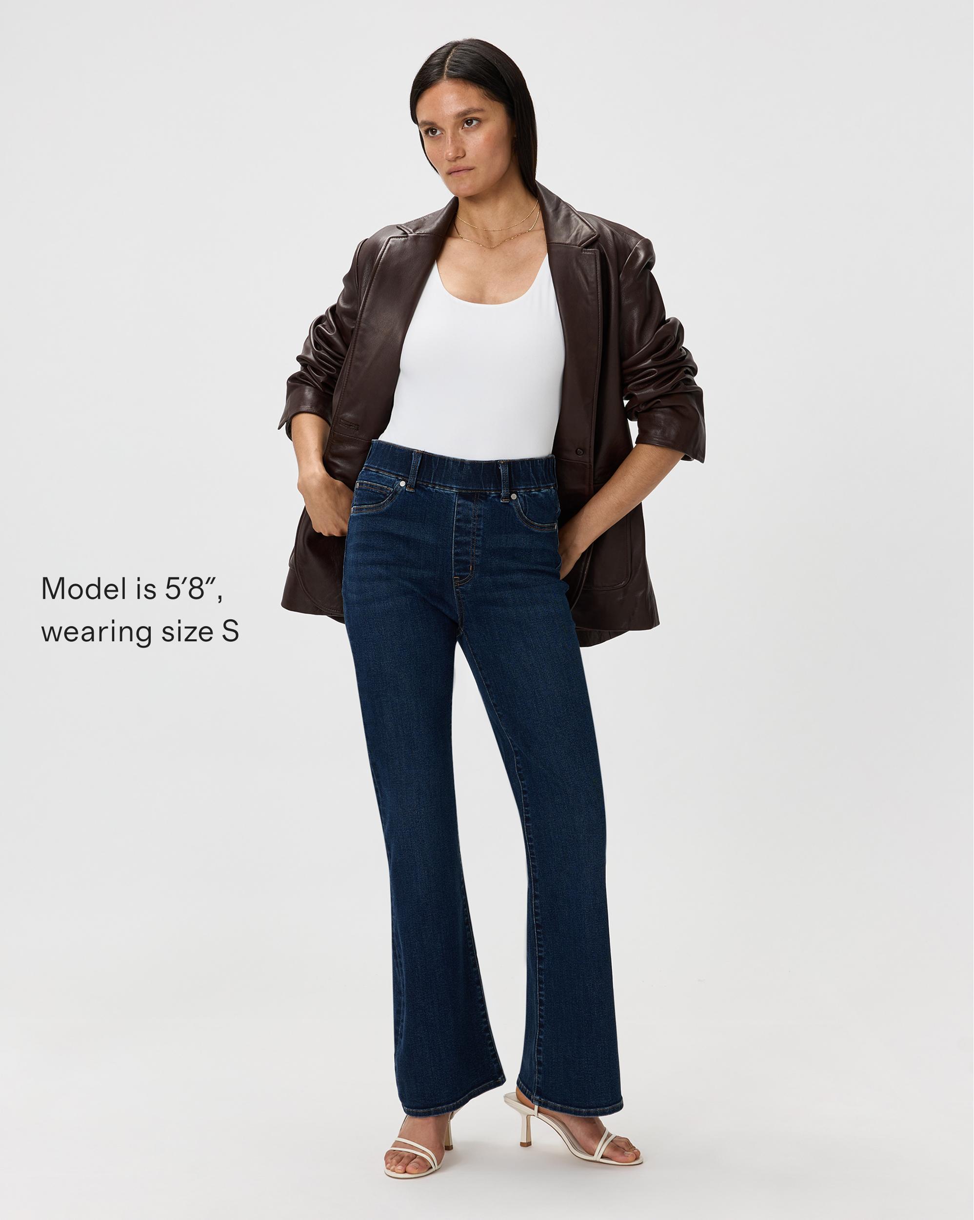 Quince | Women's Nina Stretch Pull-On Flare Jeans Size XL, Cotton Product Image