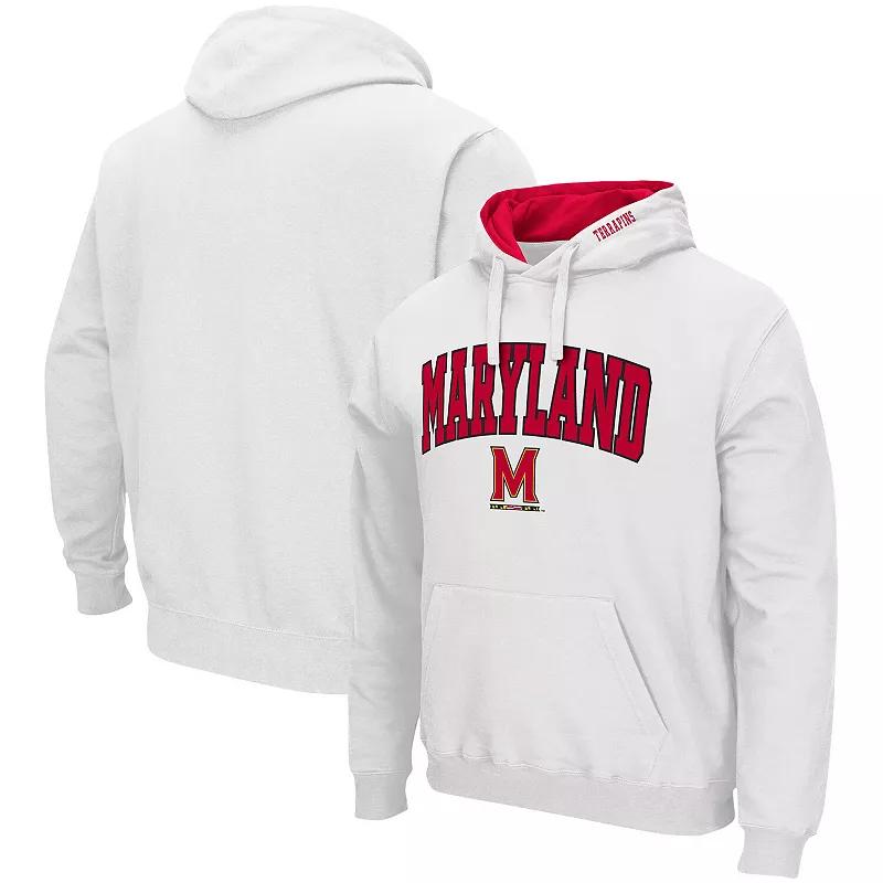 Men's Colosseum White Maryland Terrapins Arch & Logo 3.0 Pullover Hoodie,  Product Image