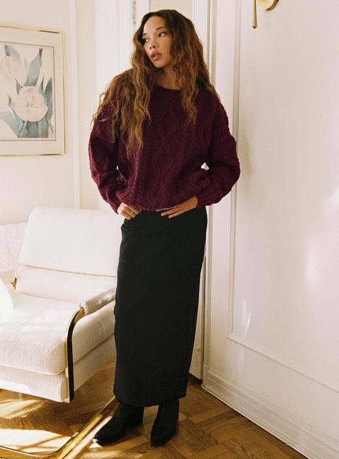 Anaya Oversized Sweater Burgundy Product Image