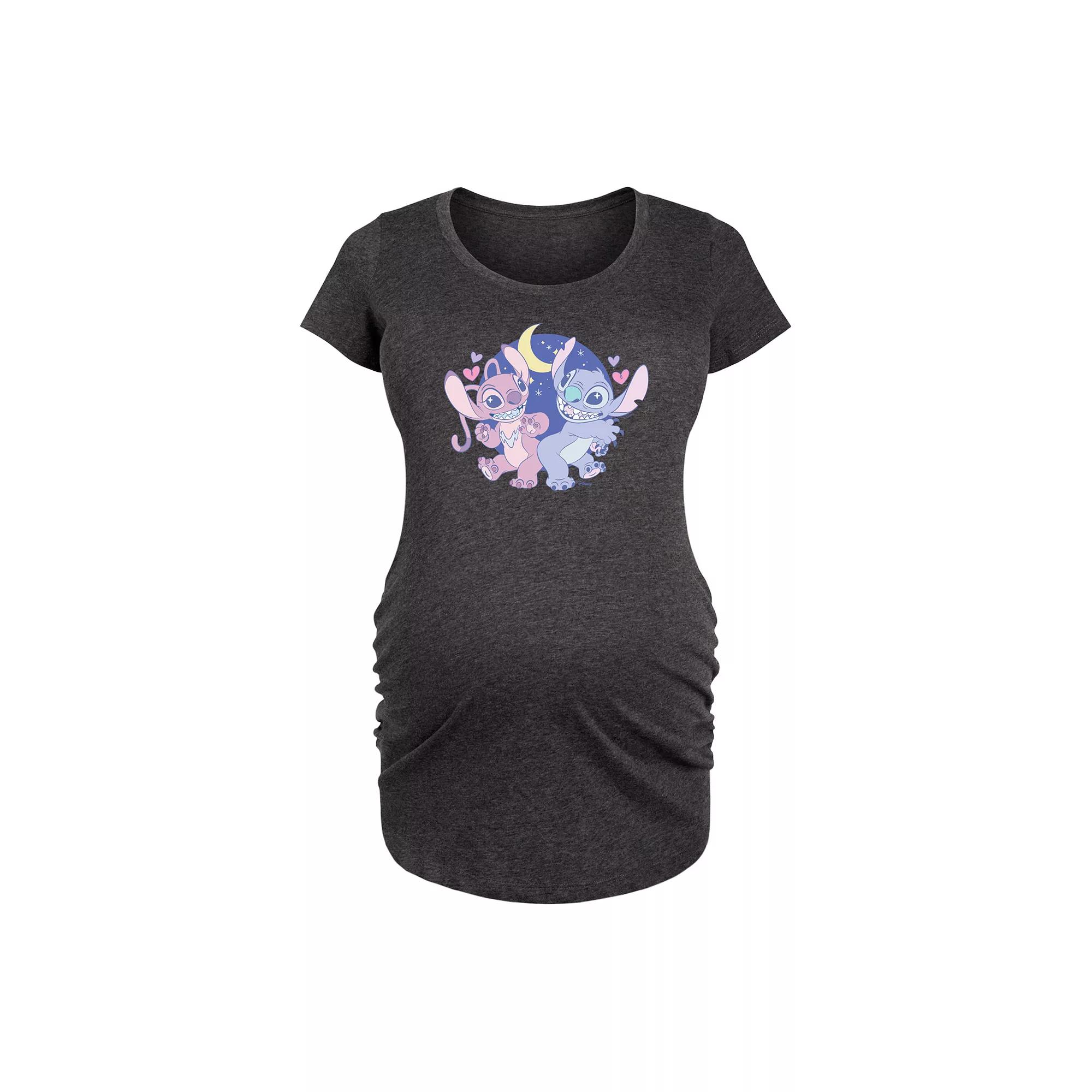 Disney's Lilo & Stitch Maternity Angel Flower Graphic Tee, Women's,  Product Image