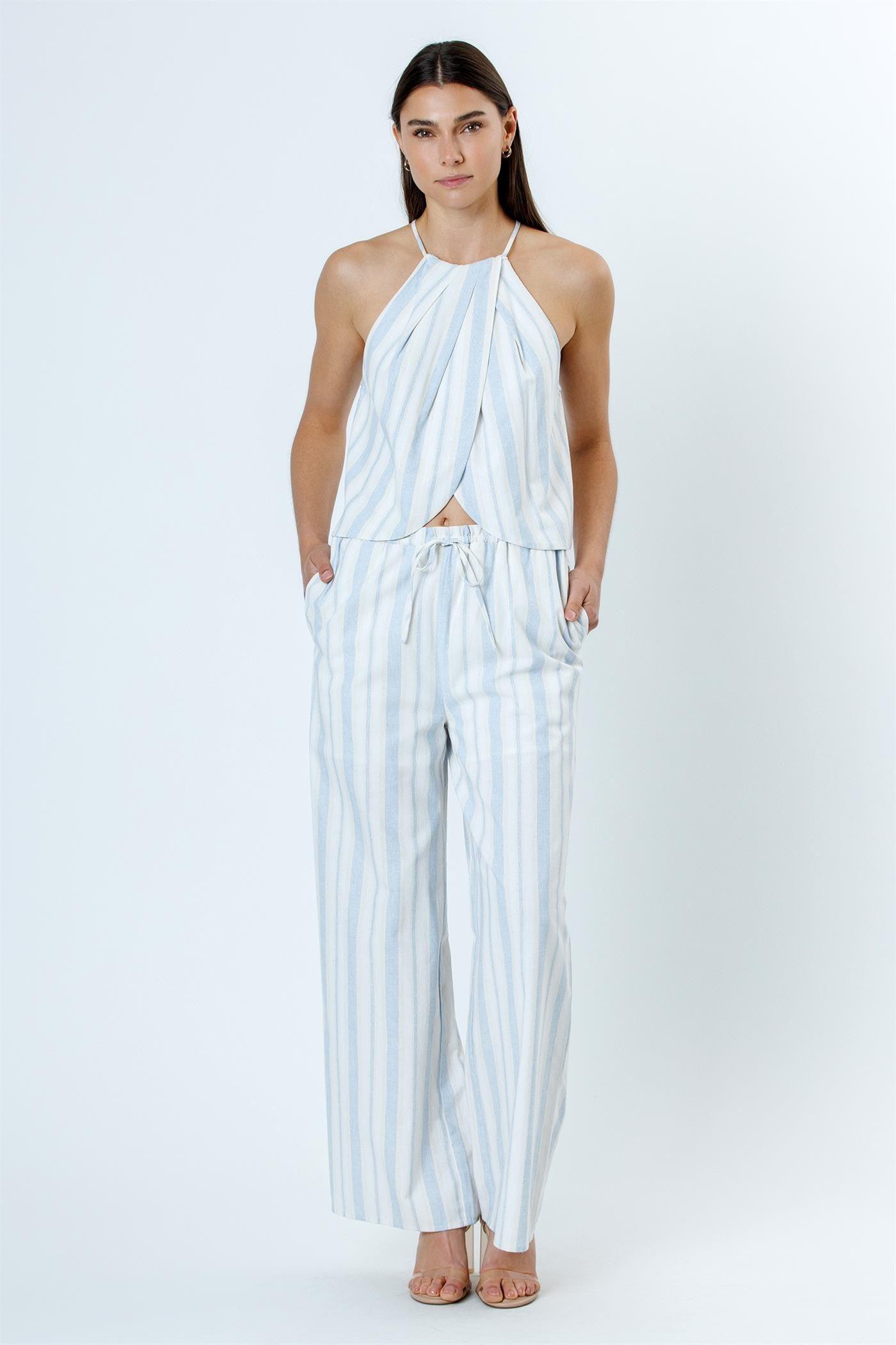 Santorini Striped Halter Top Product Image