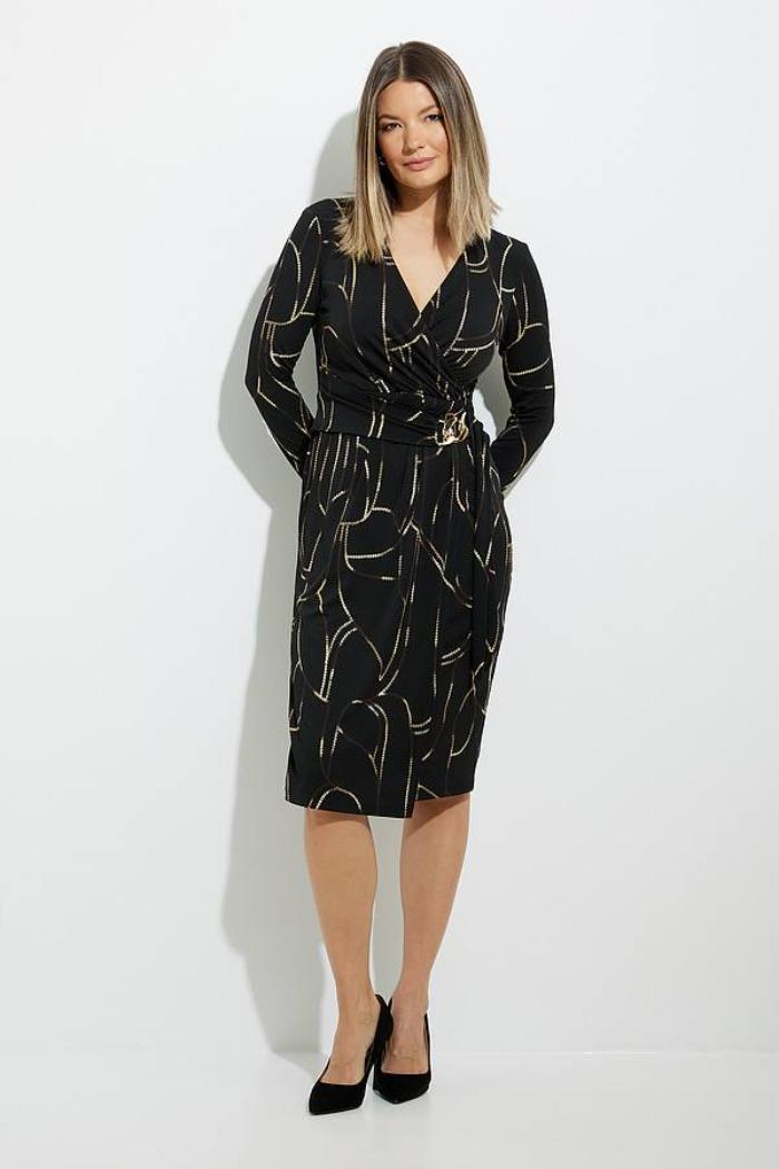 Joseph Ribkoff Printed Wrap Dress Product Image