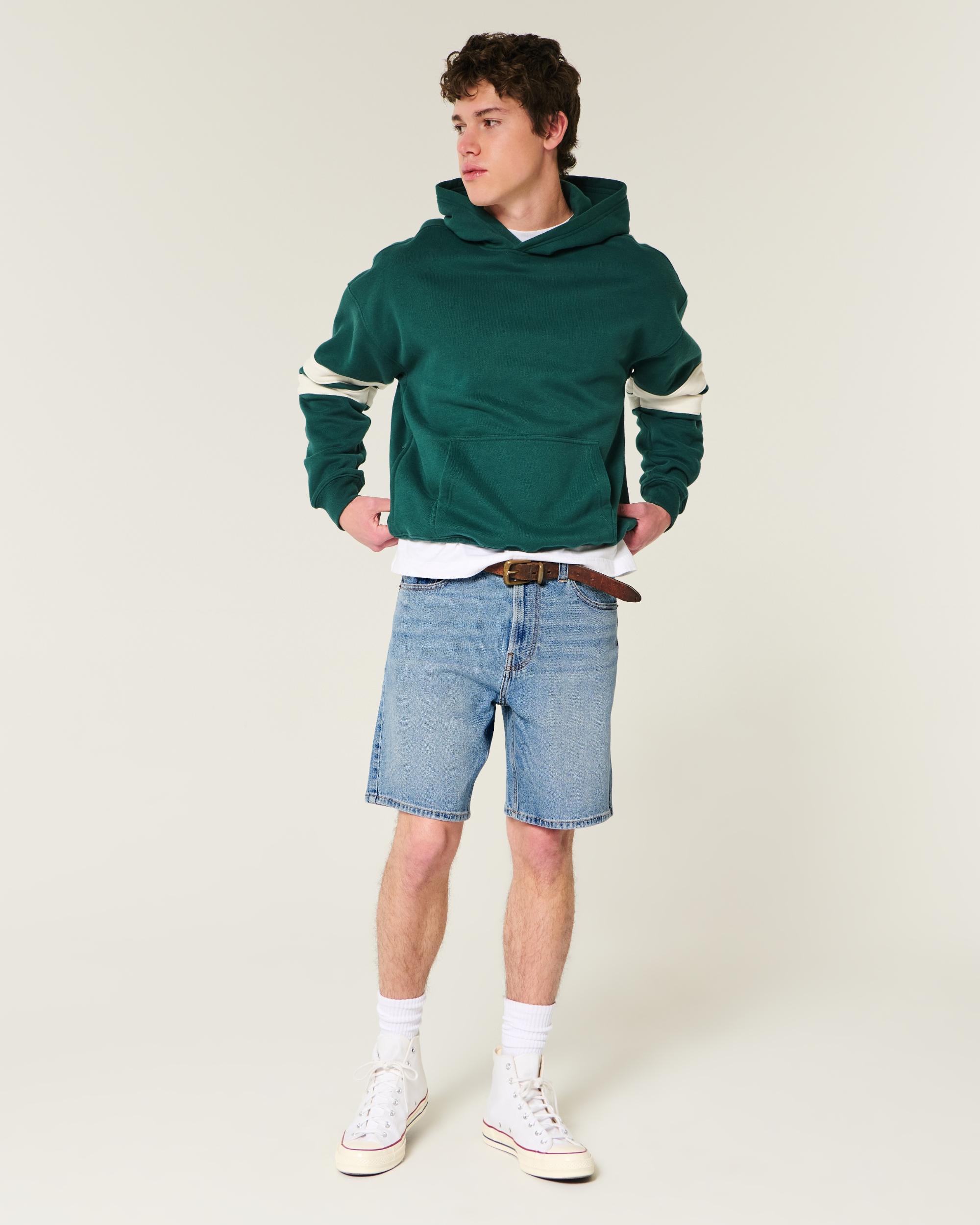 Above-the-Knee Loose Denim Shorts Product Image