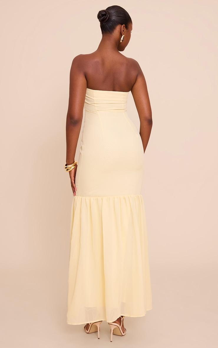 Lemon Chiffon Bandeau Frill Detail Maxi Dress Product Image