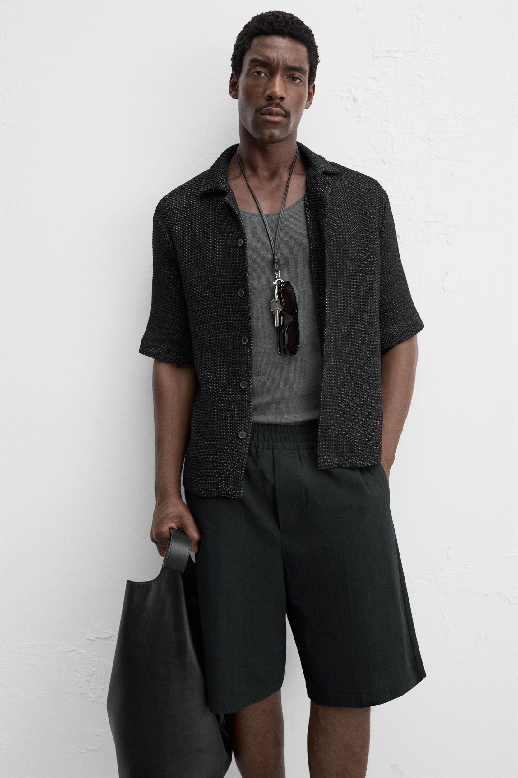 RELAXED FIT COTTON BERMUDA SHORTS Product Image