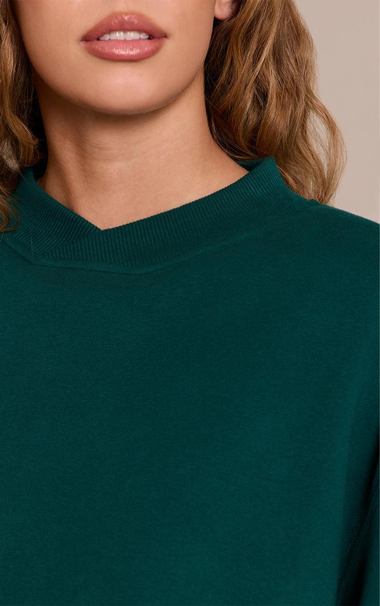 Pine Green Cotton Fleece Crossfront Sweatshirt Product Image