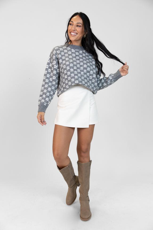 Gonna Go Far Grey Flower Print Sweater FINAL SALE Product Image