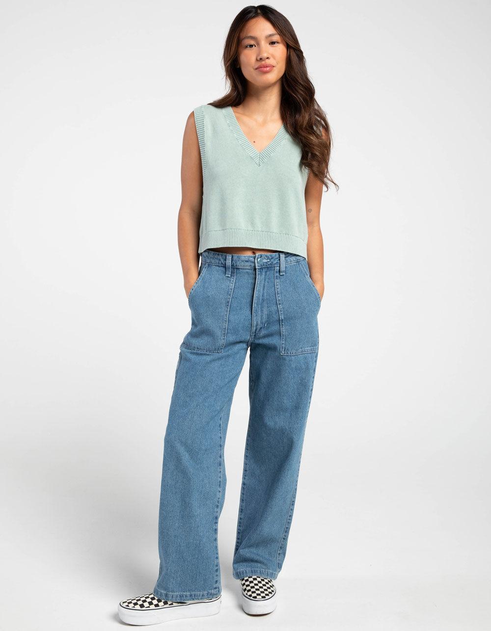 VANS Syd Womens Sweater Vest - STEEL BLUE Product Image