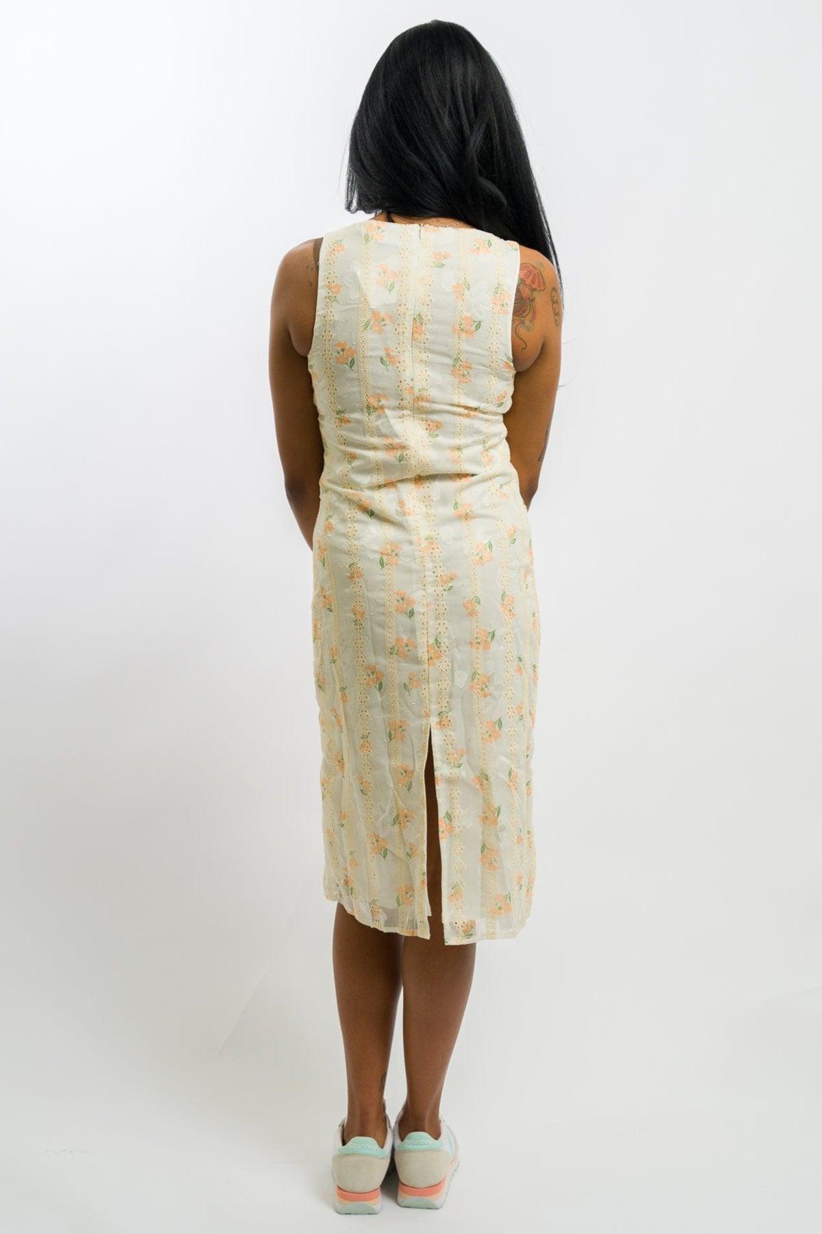 Daisy Street Loose Fit Midi Dress - Cream Lace Trim Product Image