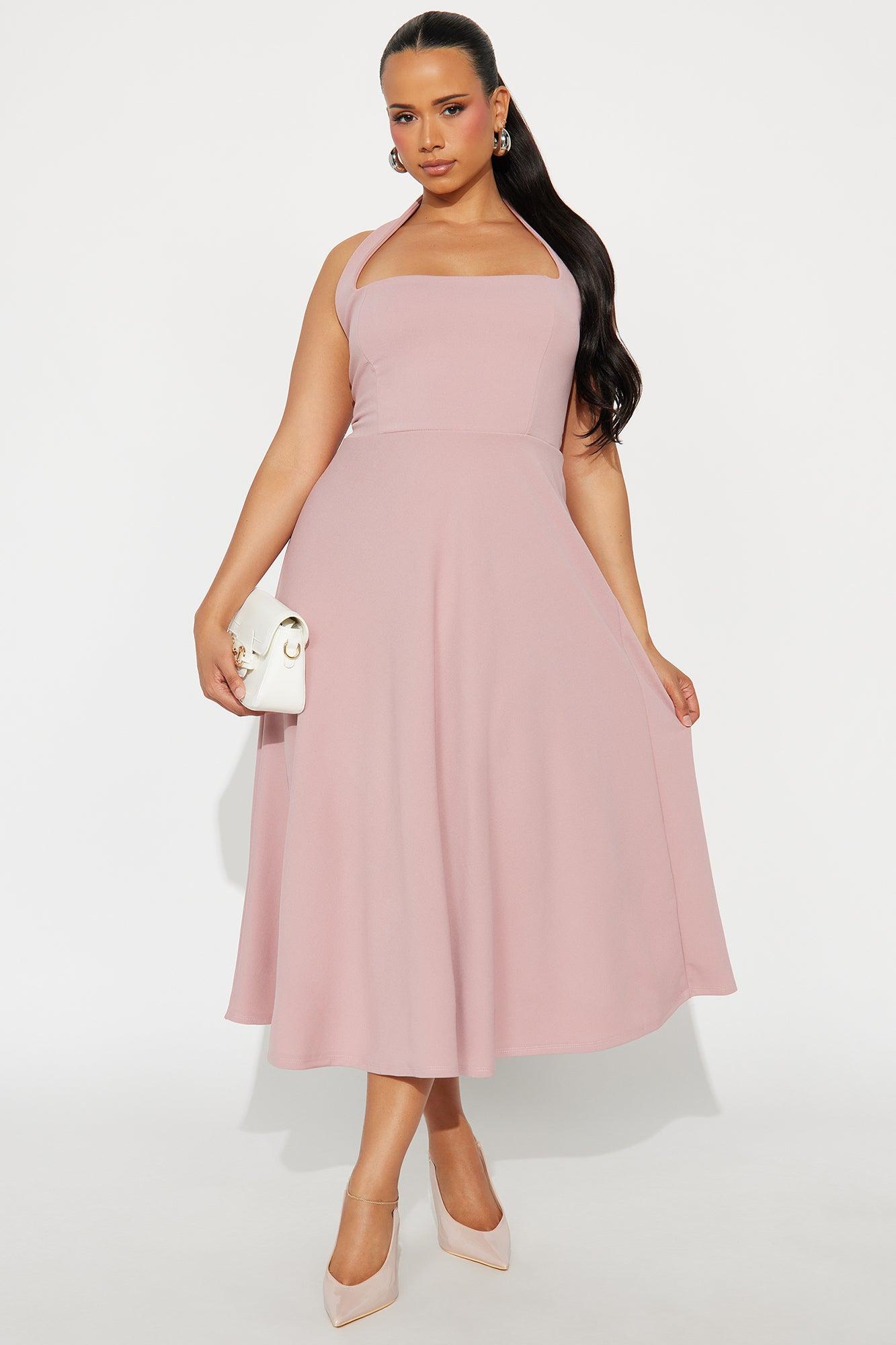 Alena Halter Midi Dress - Mauve Female Product Image