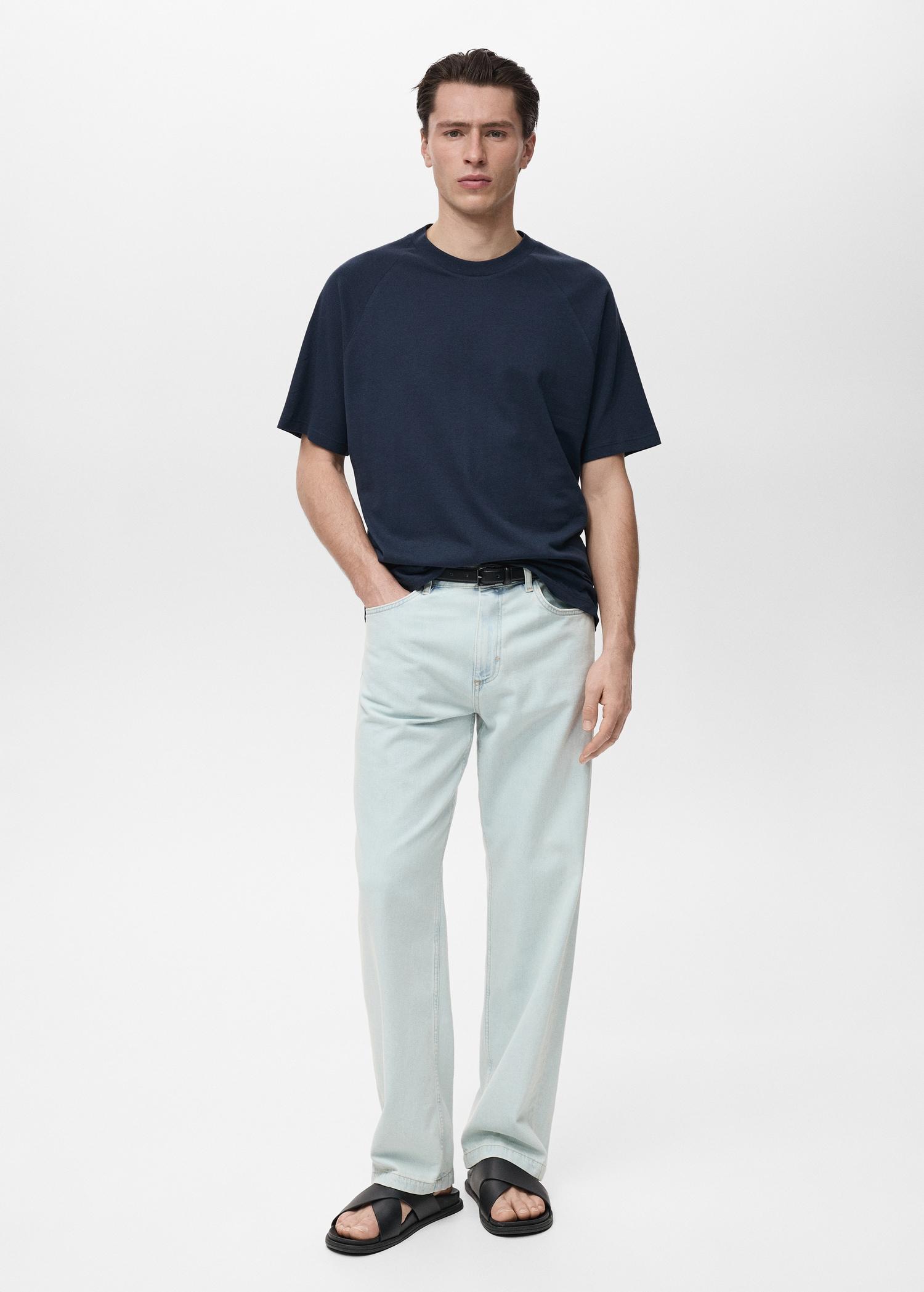 Relaxed fit cotton t-shirt - Men | MANGO USA Product Image