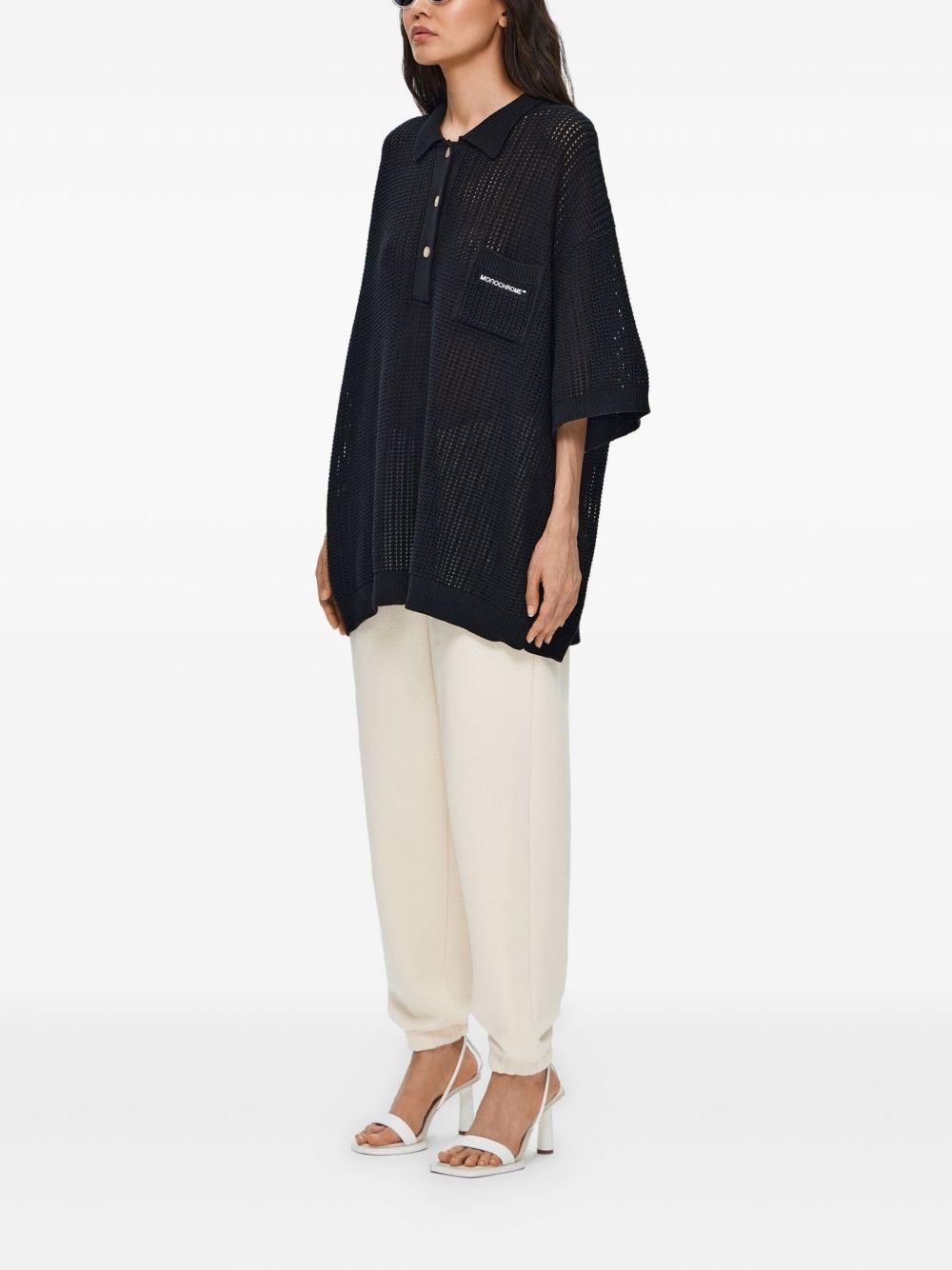 open-knit polo shirt Product Image