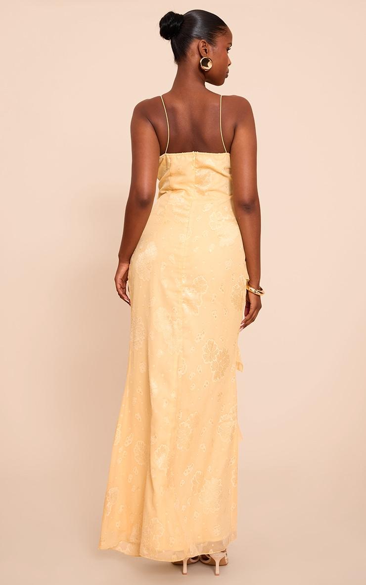 Lemon Floral Embroidered Frill Maxi Dress Product Image