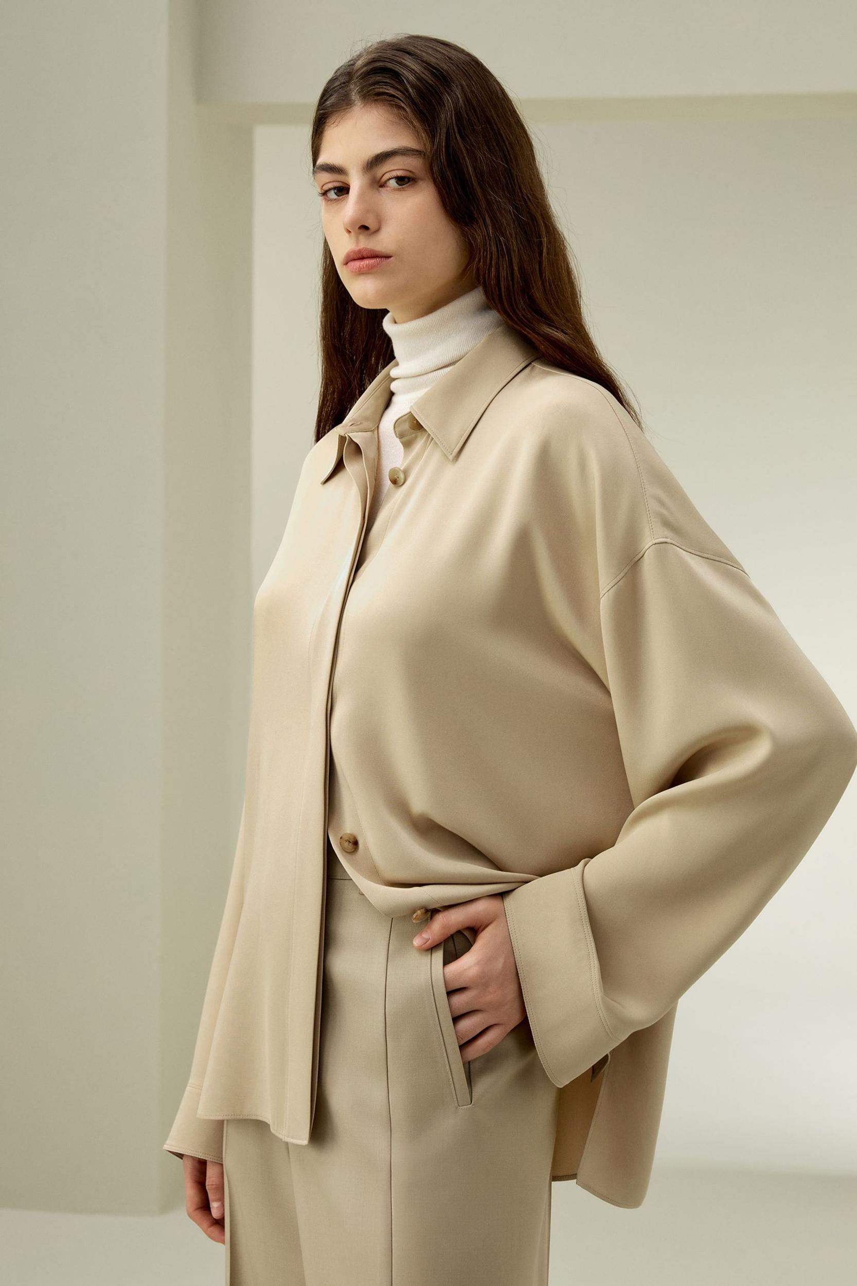 LILYSILK Silk Shirt Women - Black 30 Momme Silk - Chic Three-Dimensional Look Shirt XS Product Image